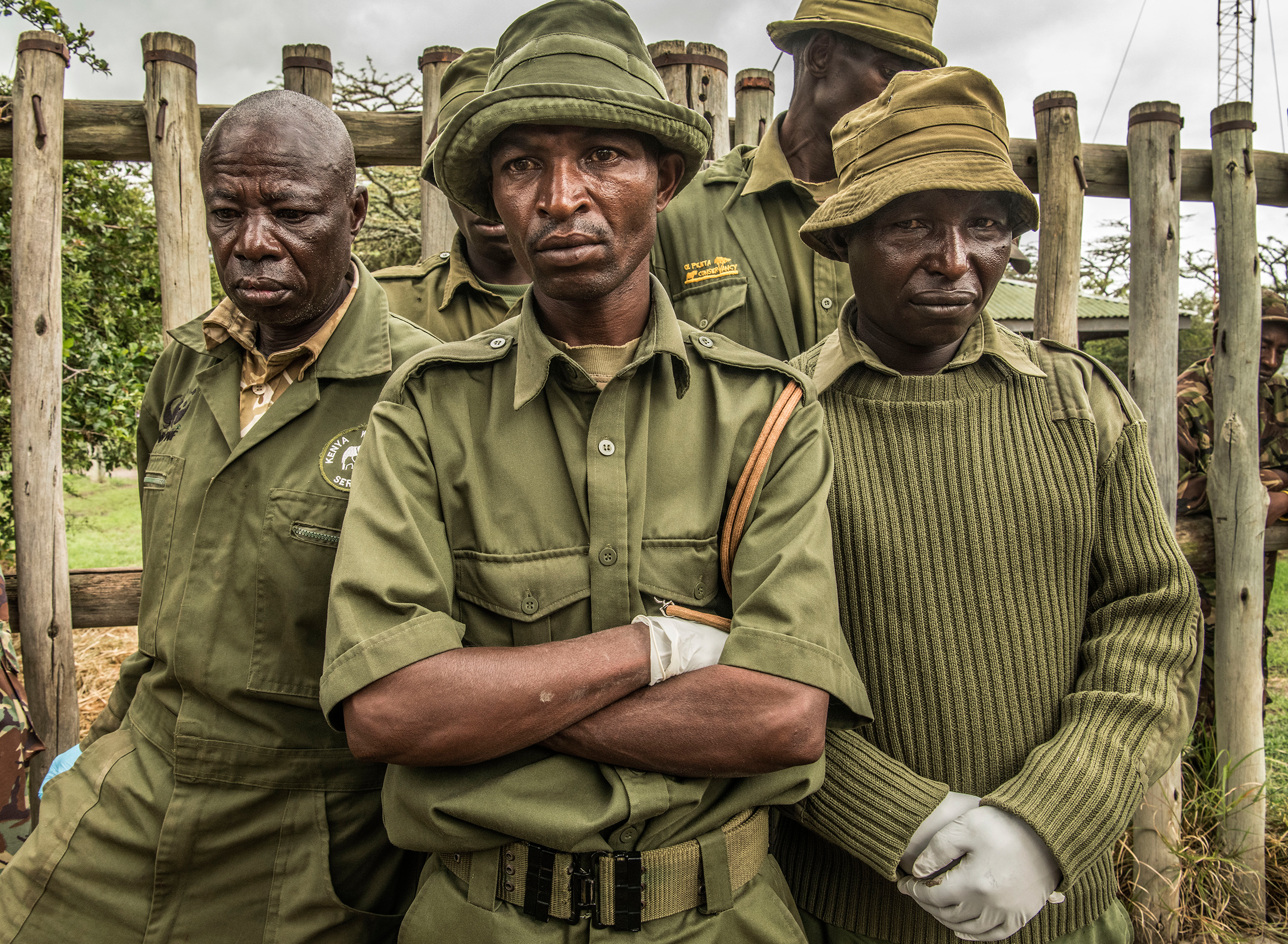 Wildlife rangers mourn the passing of Sudan, the last male Northern White Rhino on the planet. (Ami Vitale—National Geographic Creative)