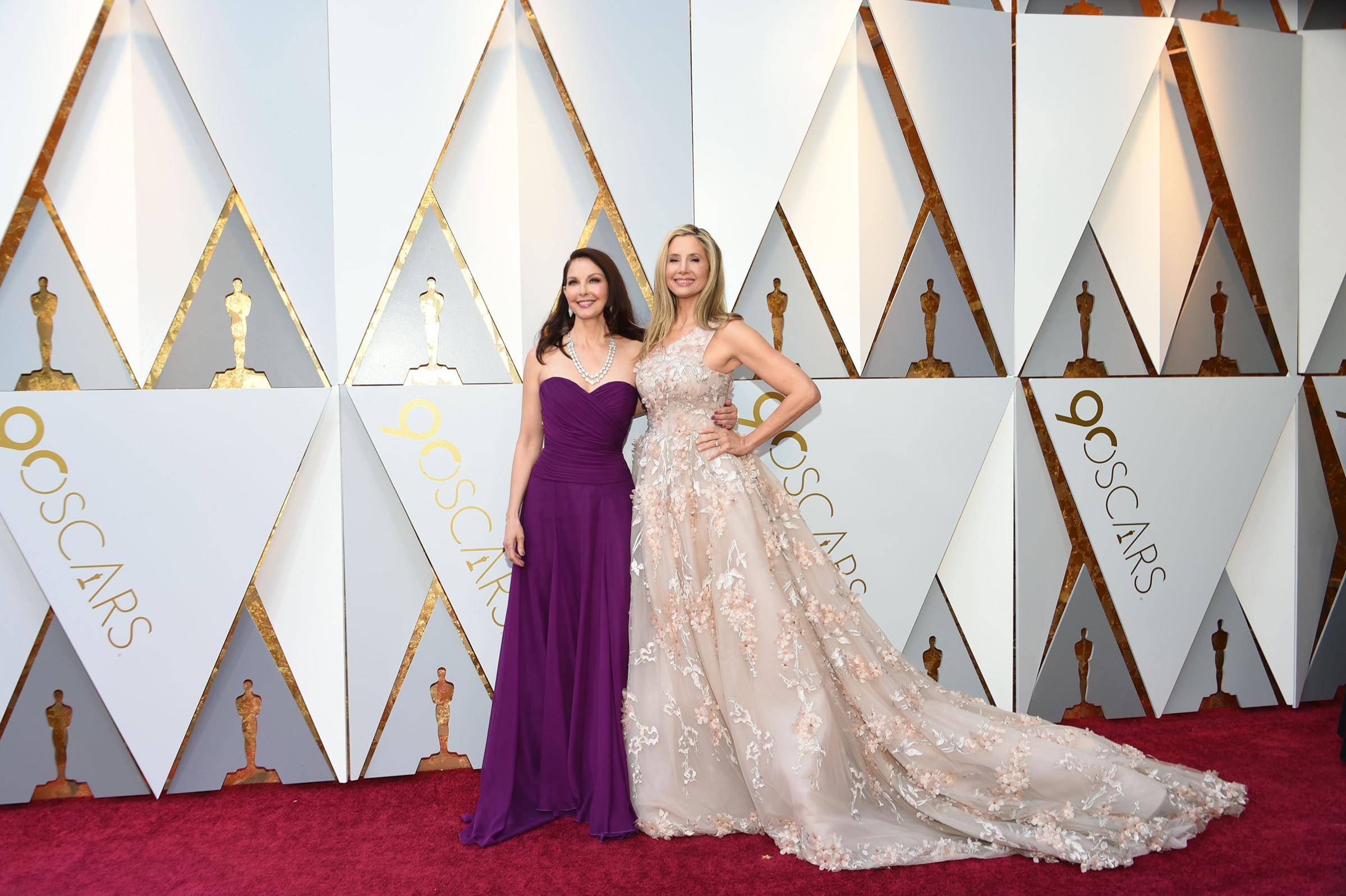 Ashley Judd and Mira Sorvino Times Up Oscars 90th Academy Awards Red Carpet