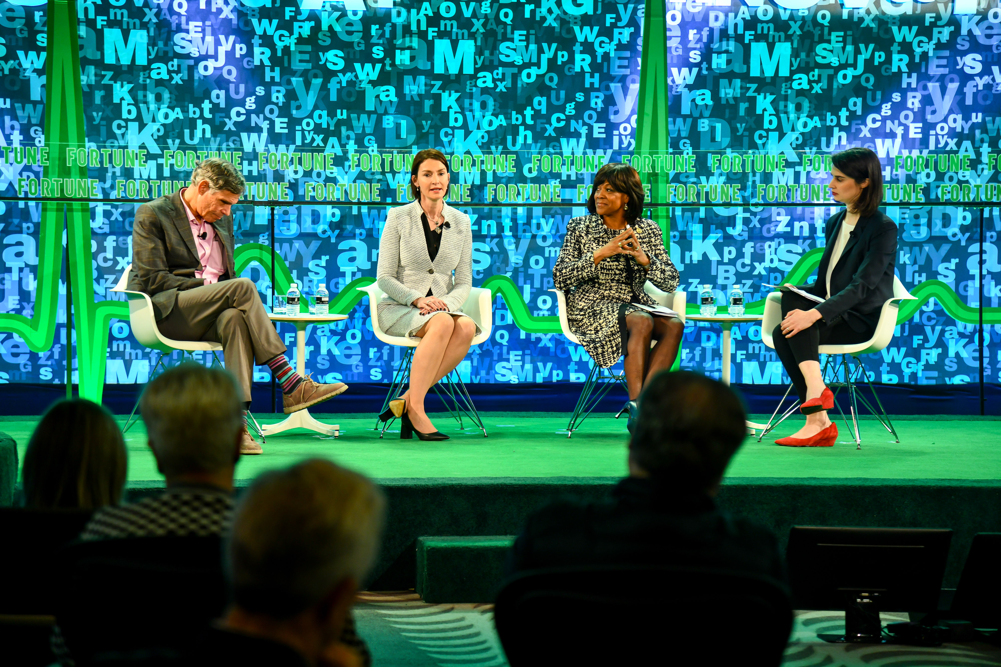 Dr. Eric Topol, Founder and Director, Scripps Translational Science Institute, Christi Shaw, President, Lilly Bio-Medicines, Dr. Valerie Montgomery Rice, President and Dean, Morehouse School of Medicine, and Beth Kowitt, Senior Writer and Co-chair, MPW Next Gen, Fortune at Fortune Brainstorm Health 2018. (Photograph by Stuart Isett for F&mdash;Photograph by Stuart Isett for F)