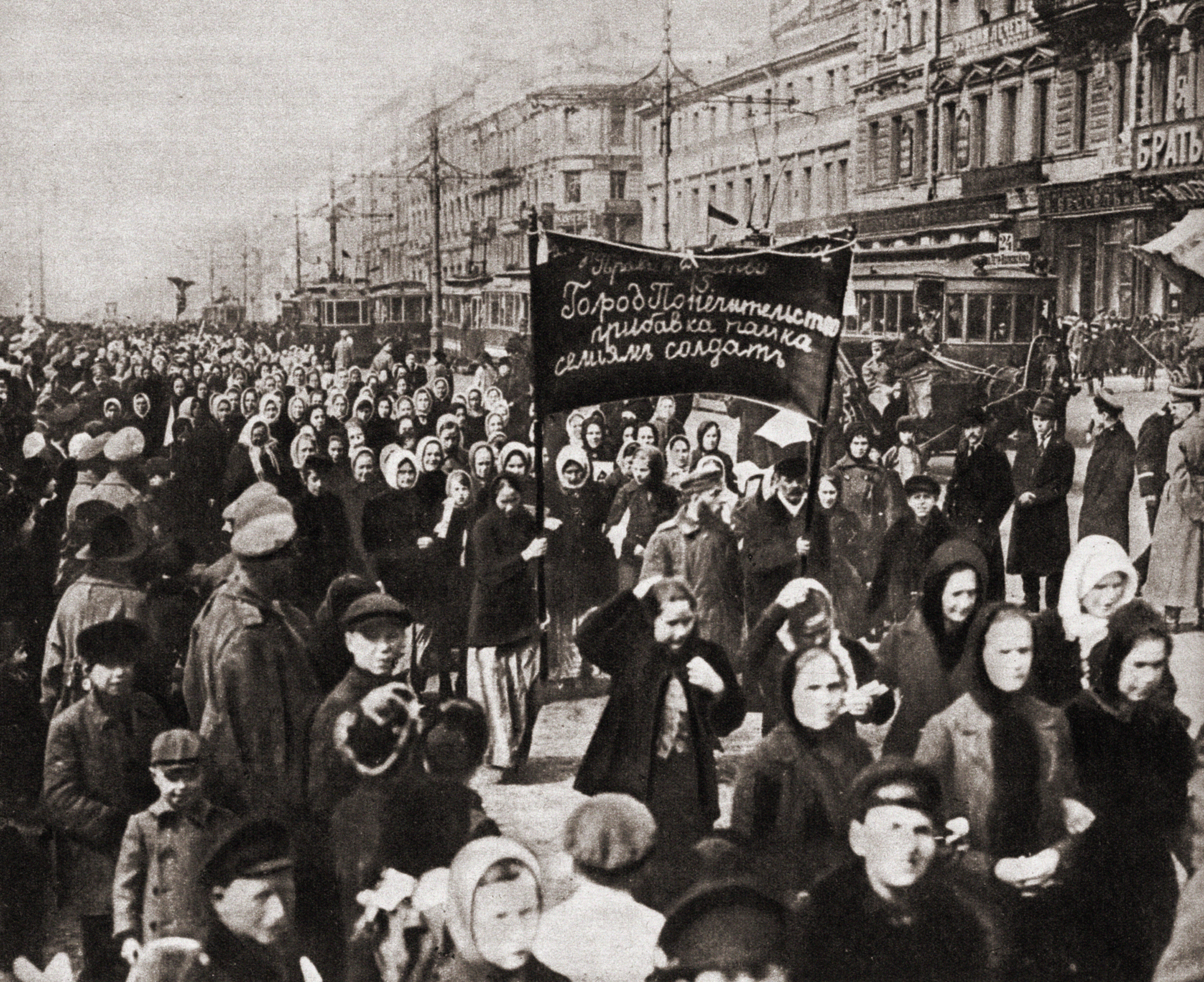 March 8th (23 February in the Julian calendar) the Bourgeois Democratic Revolution, was the first of the two revolutions in Russia in 1917. (Fototeca Storica Nazionale—Getty Images)