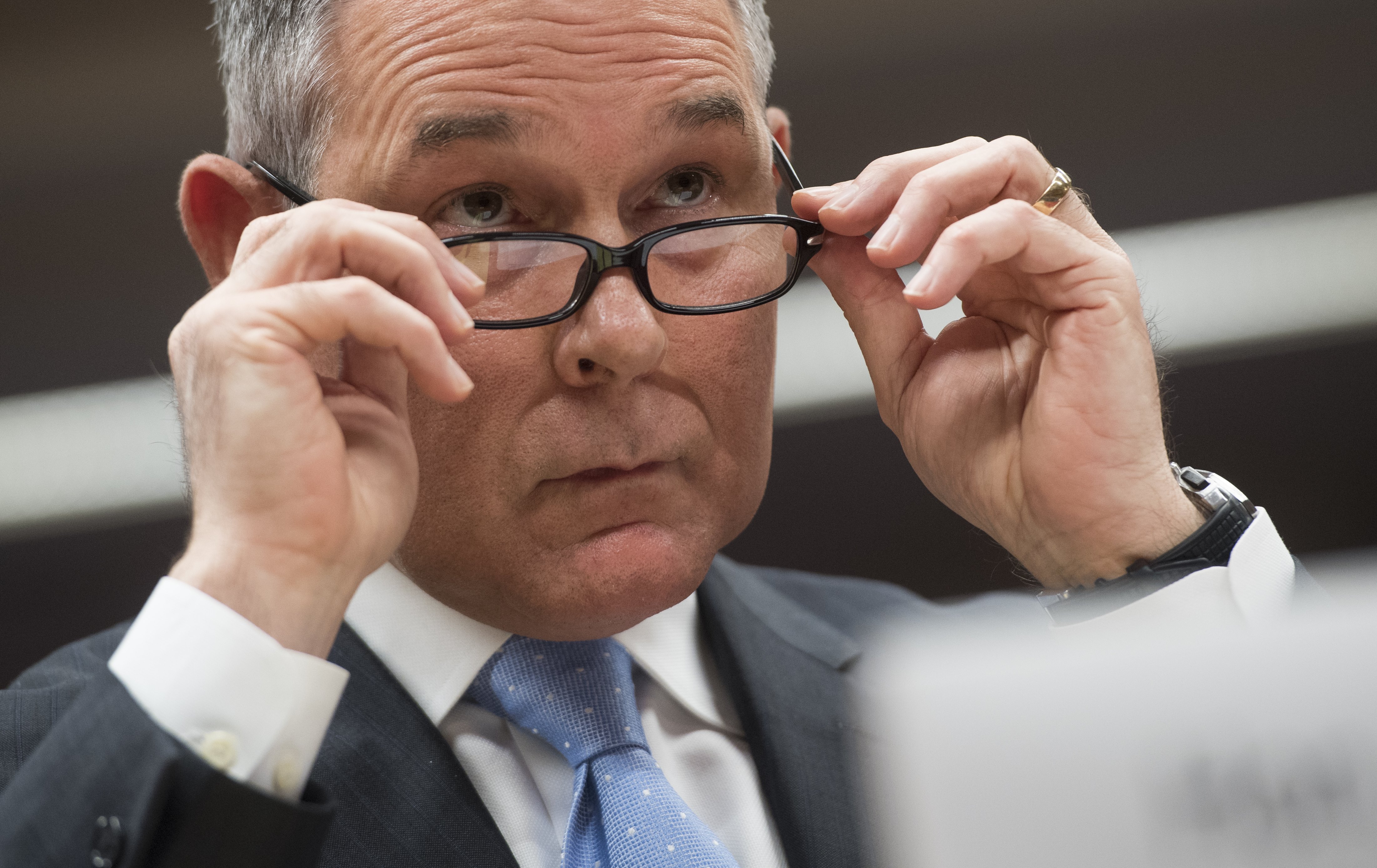 EPA Administrator Scott Pruitt testifies about the fiscal year 2018 budget in Washington, DC, on June 27, 2017. (Saul Loeb—AFP/Getty Images)