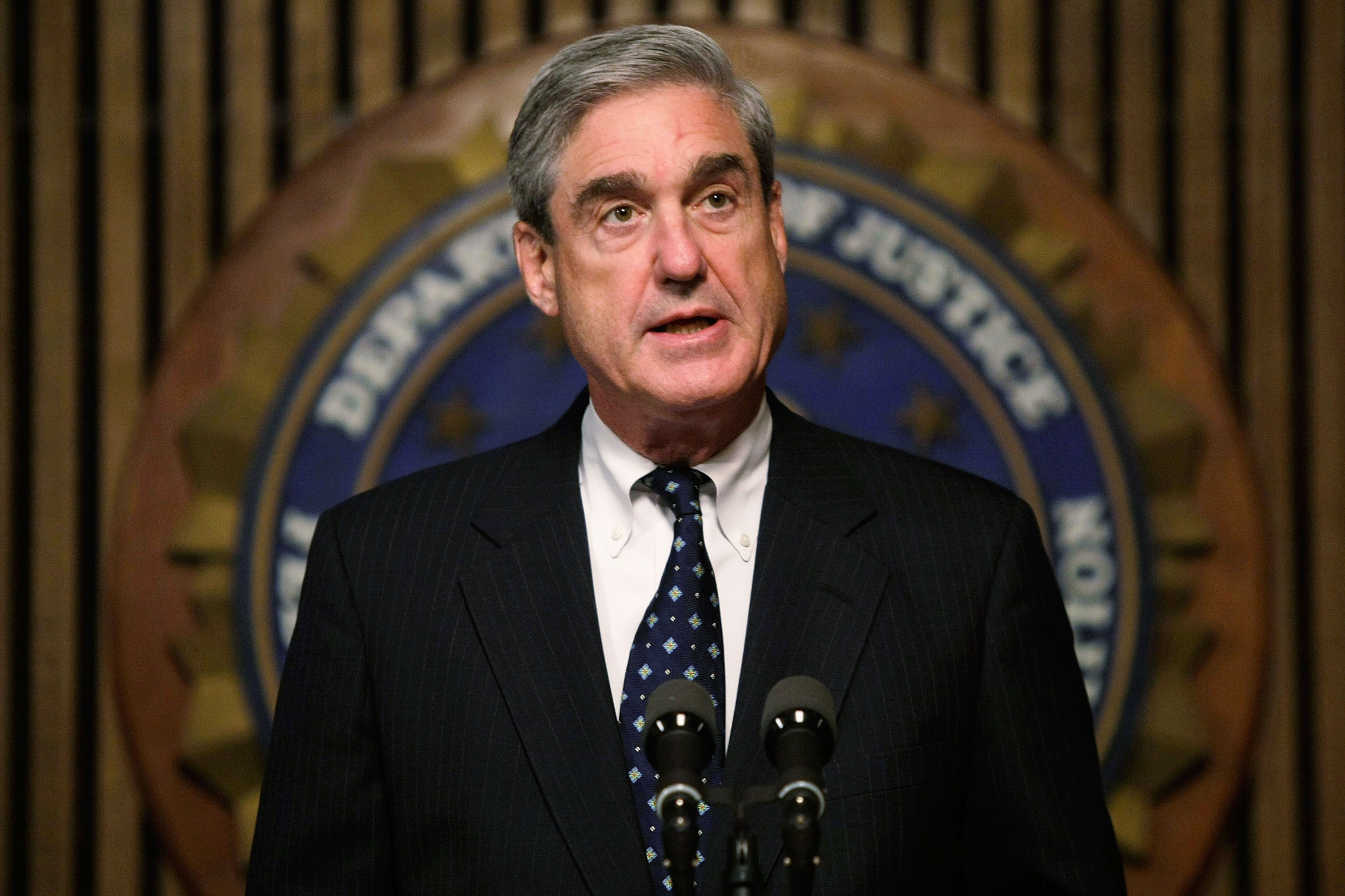 Robert Mueller speaks during a news conference at the FBI headquarters June 25, 2008 in Washington, DC. (Alex Wong—Getty Images)