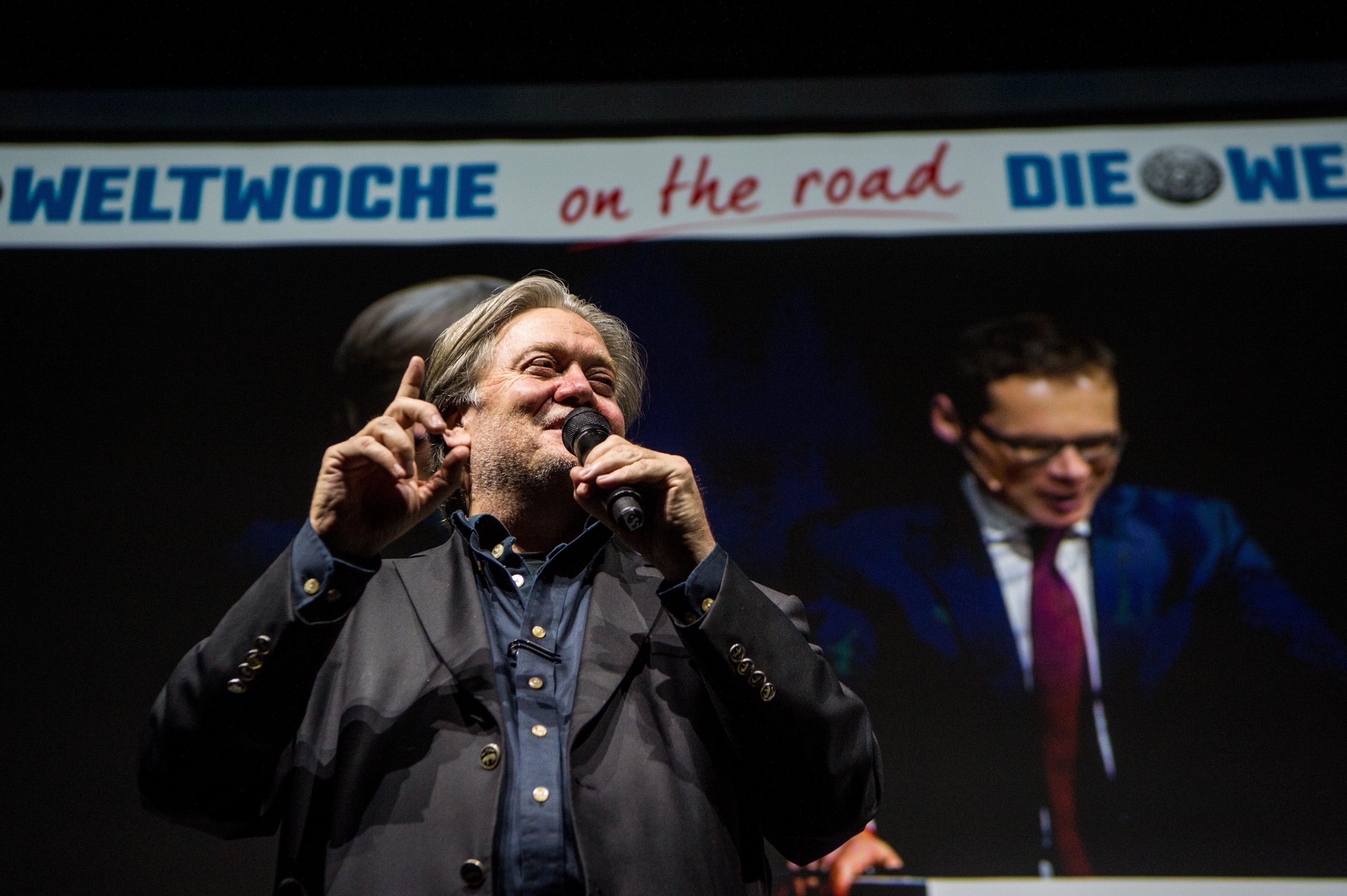 Steve Bannon, the former chief strategist for U.S. President Donald Trump, speaks at an event hosted by the right-wing Swiss weekly magazine Die Weltwoche on March 6, 2018 in Zurich, Switzerland (Adrian Bretscher—Getty Images)