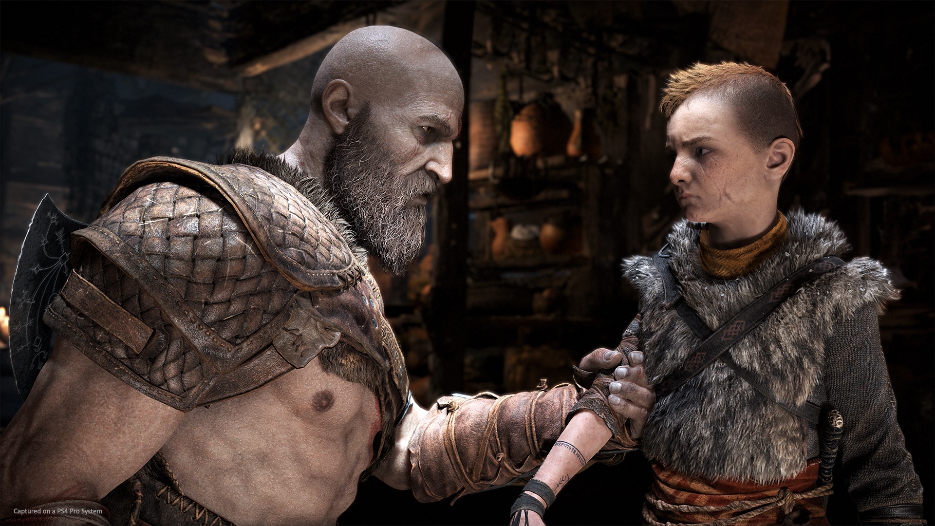 Kratos and his son Atreus in the new God of War game for the PS4 (Courtesy of Sony)