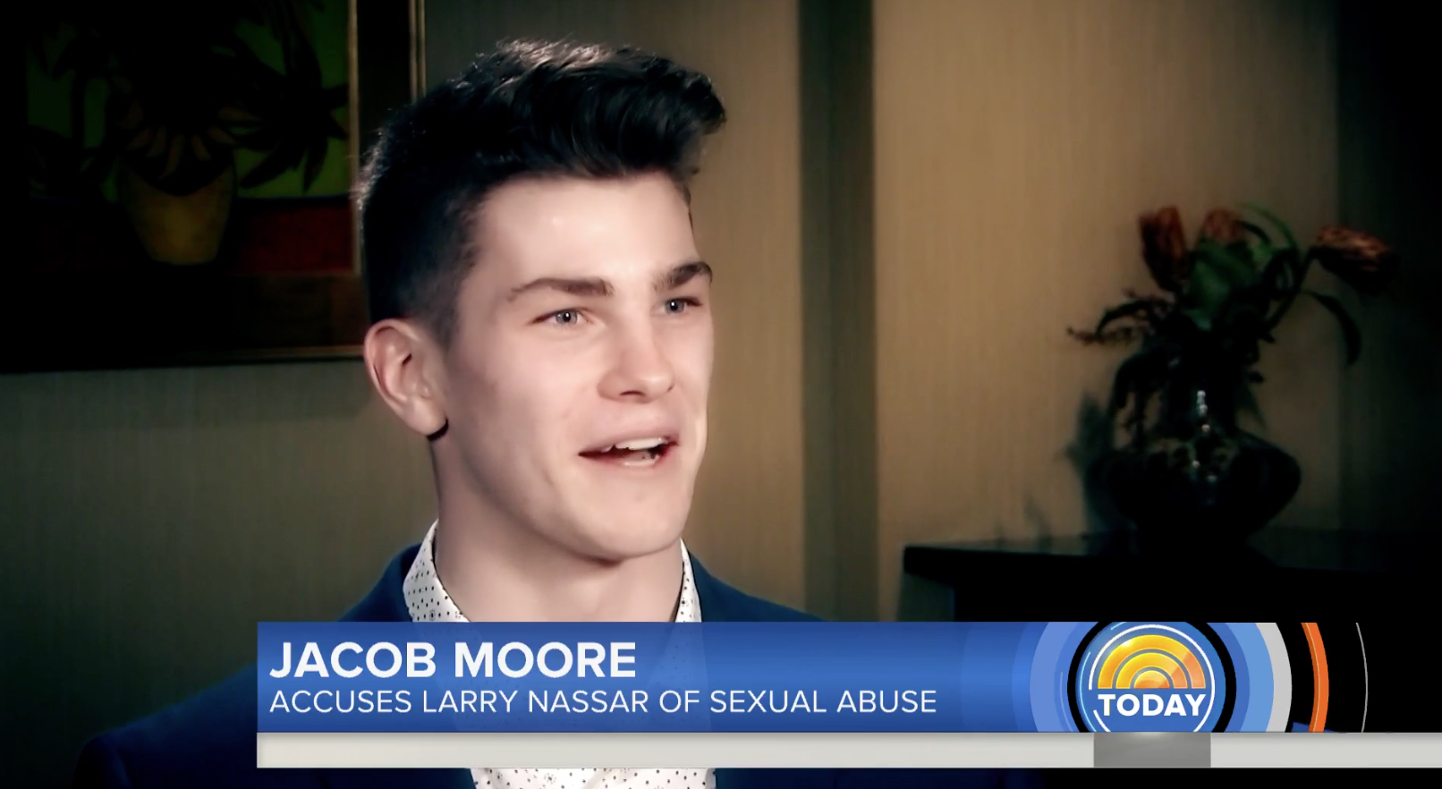 Jacob Moore, the first male gymnast to accuse former USA Gymnastics doctor Larry Nassar of sexual abuse, spoke out to NBC's Today show (Today Show)