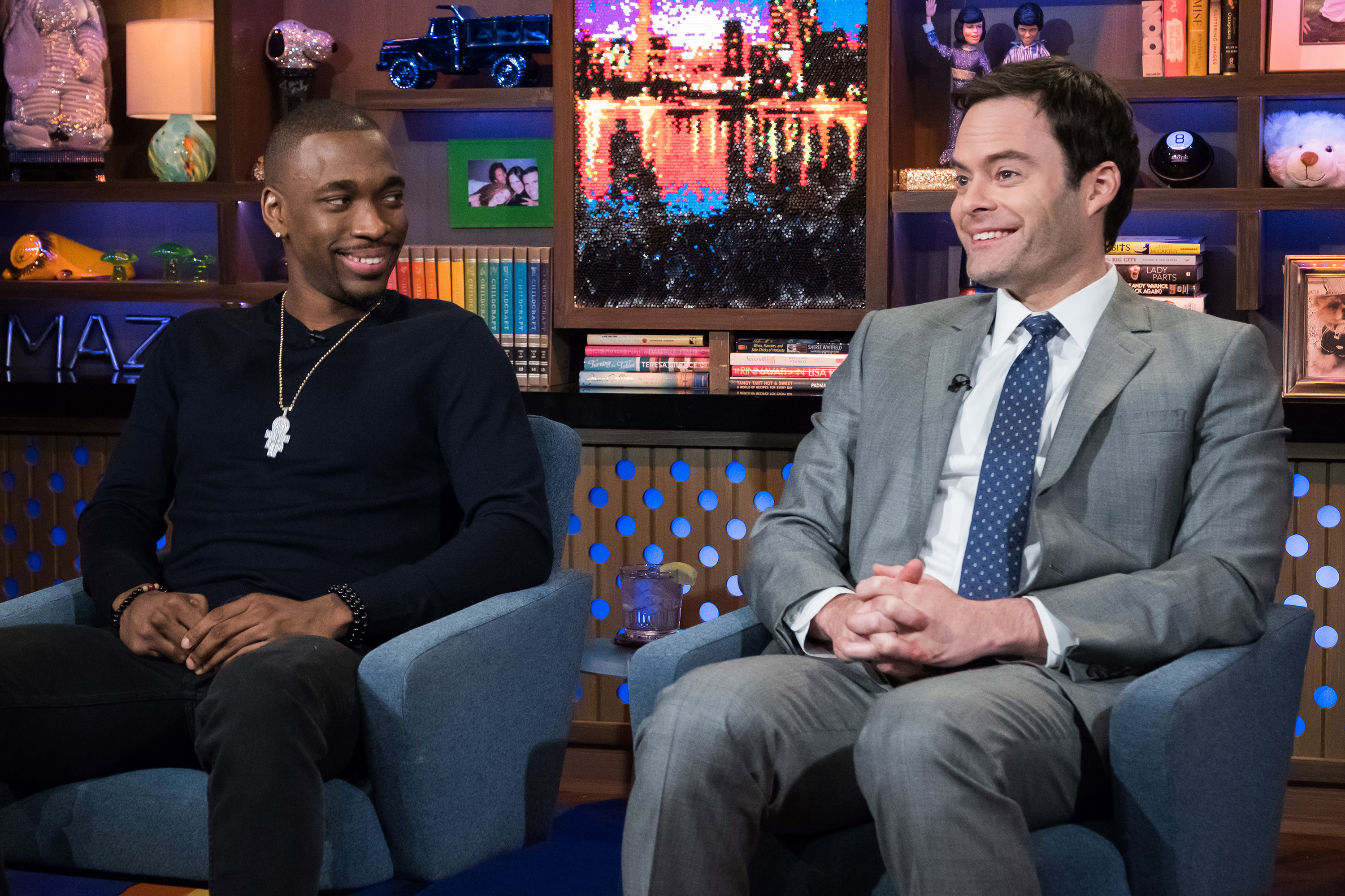 Jay Pharoah and Bill Hader on Watch What Happens Live with Andy Cohen (Bravo&mdash;NBCU Photo Bank via Getty Images)