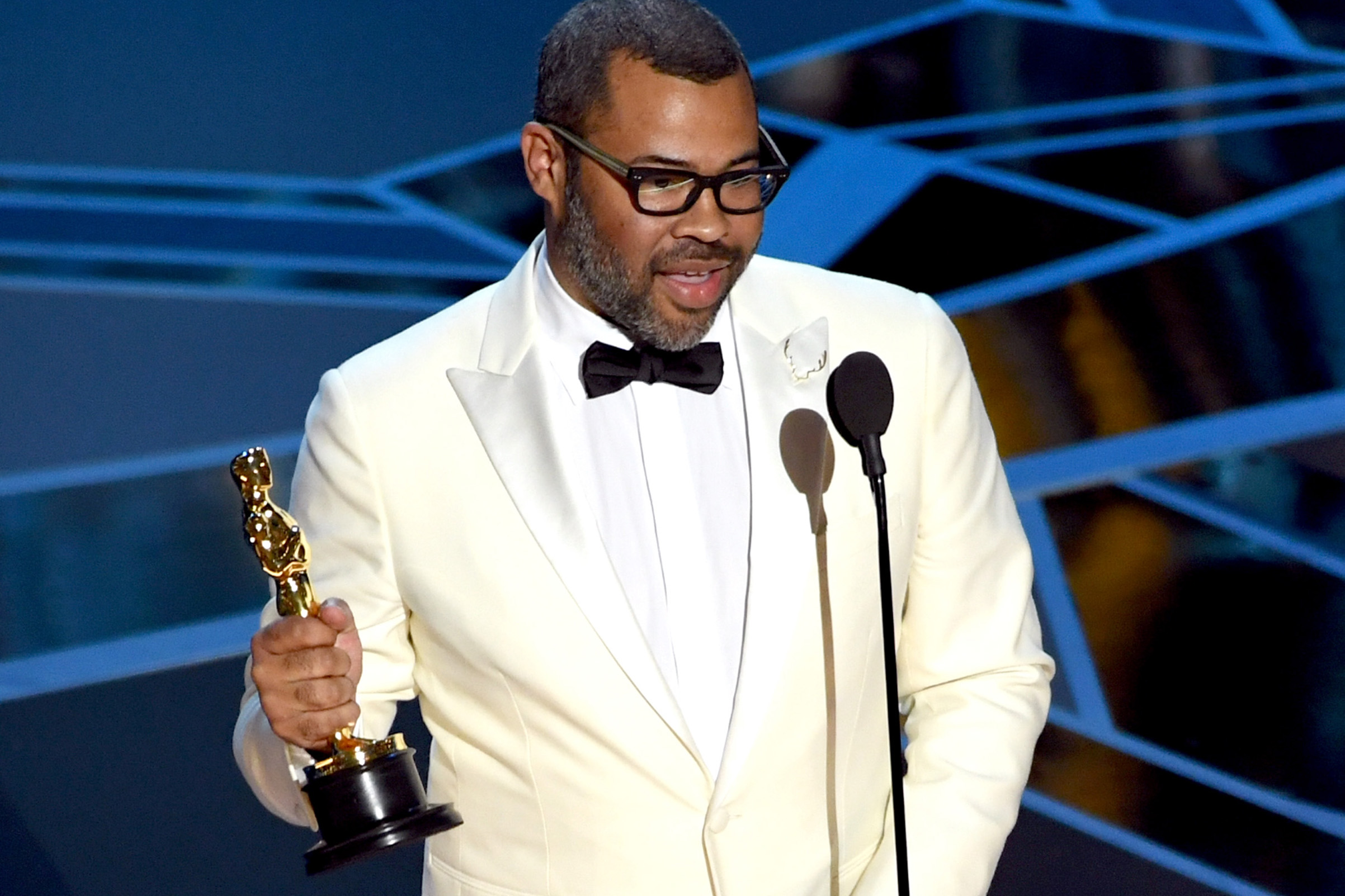 Writer/director Jordan Peele accepts Best Original Screenplay for 'Get Out' onstage during the 90th Annual Academy Awards at the Dolby Theatre at Hollywood &amp; Highland Center on March 4, 2018 in Hollywood. (Kevin Winter—Getty Images)