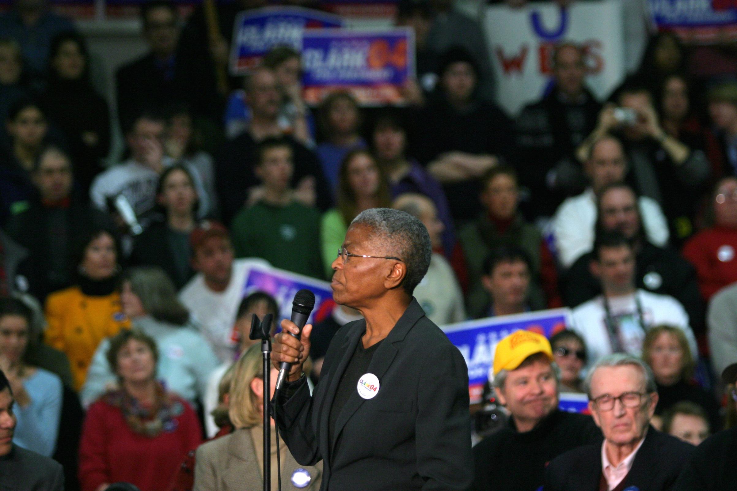 Mary Frances Berry, as Chairperson of the U.S. Commission on Civil Rights, addresses a supporters at a Democratic presidential rally in 2004. (Rick Friedman—Corbis via Getty Images)