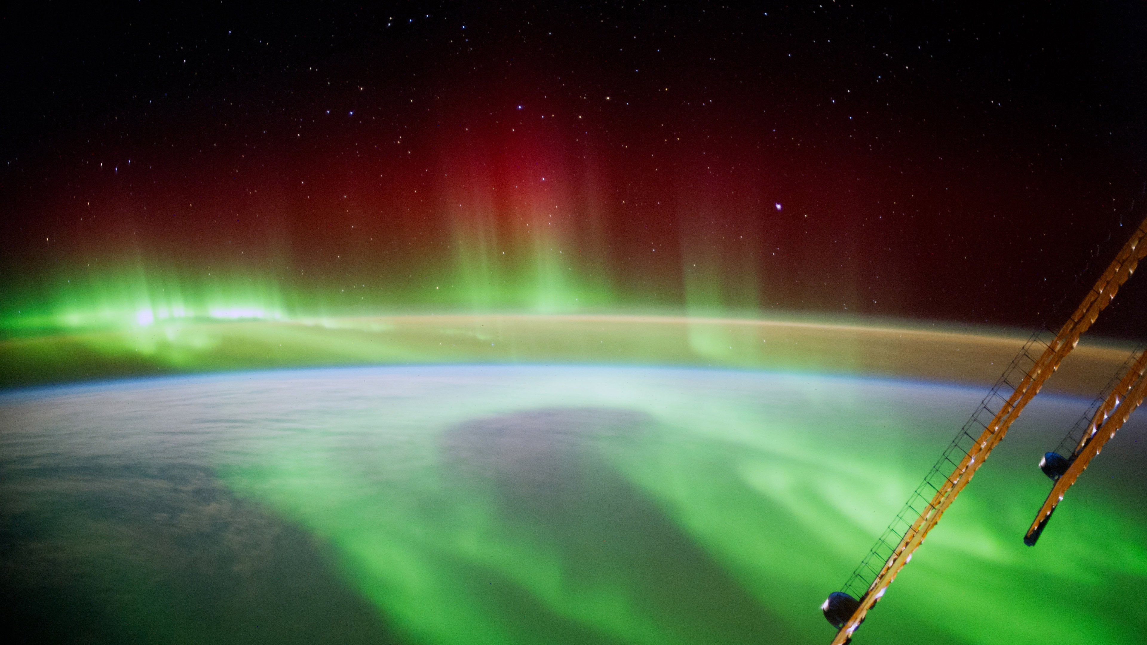 In this handout photo provided by the European Space Agency (ESA) on September 9, 2014, German ESA astronaut Alexander Gerst took this image of an aurora as he circled Earth whilst aboard the International Space Station (ISS). (ESA—ESA via Getty Images)