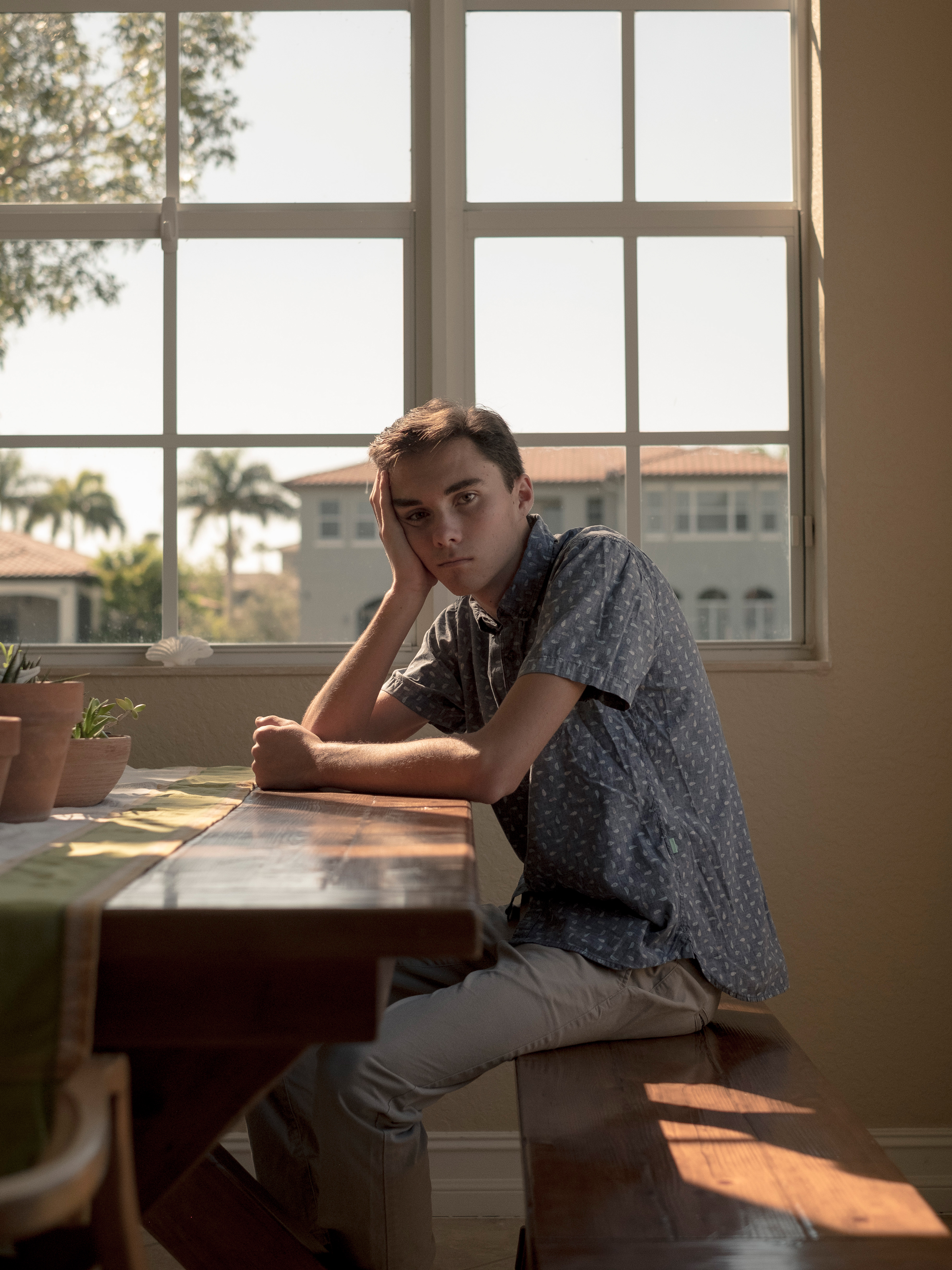 David Hogg at his home in Parkland. (Gabriella Demczuk for TIME)