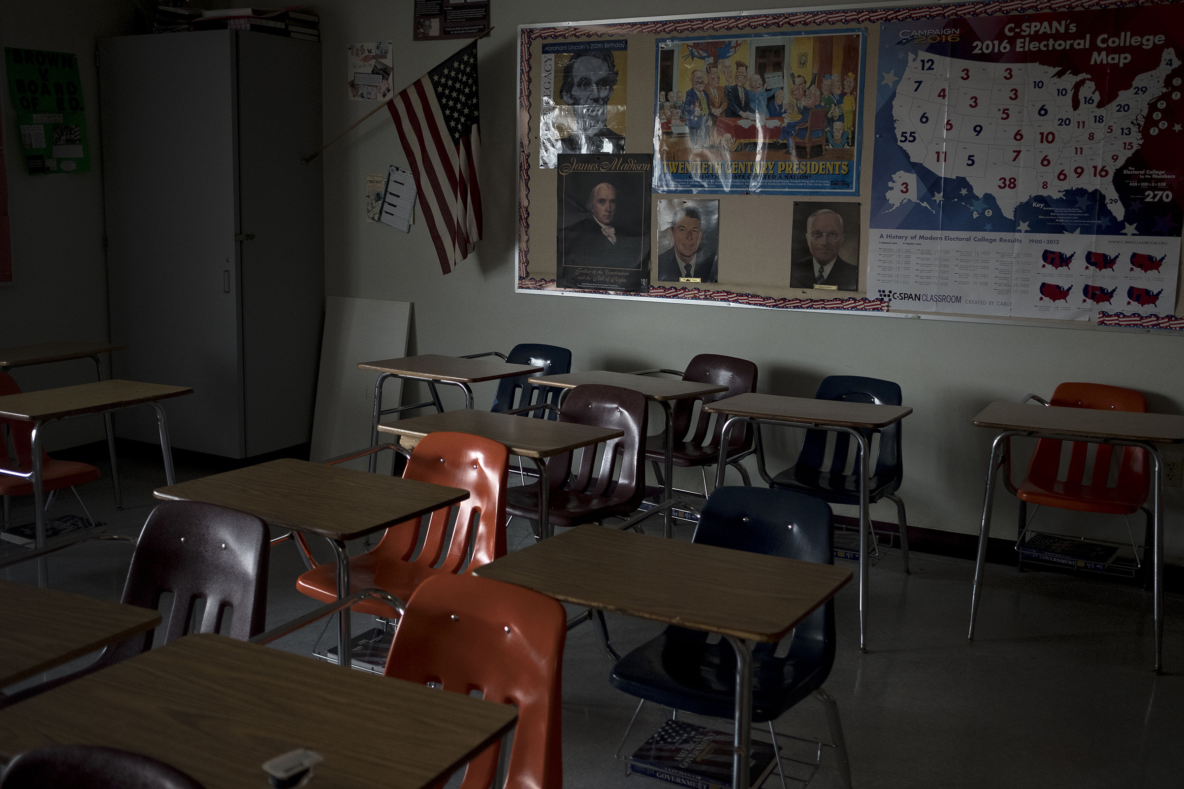 Inside the classroom of teacher Jeff Foster at Marjory Stoneman Douglas High school on March 7, 2018 (Gabriella Demczuk for TIME)