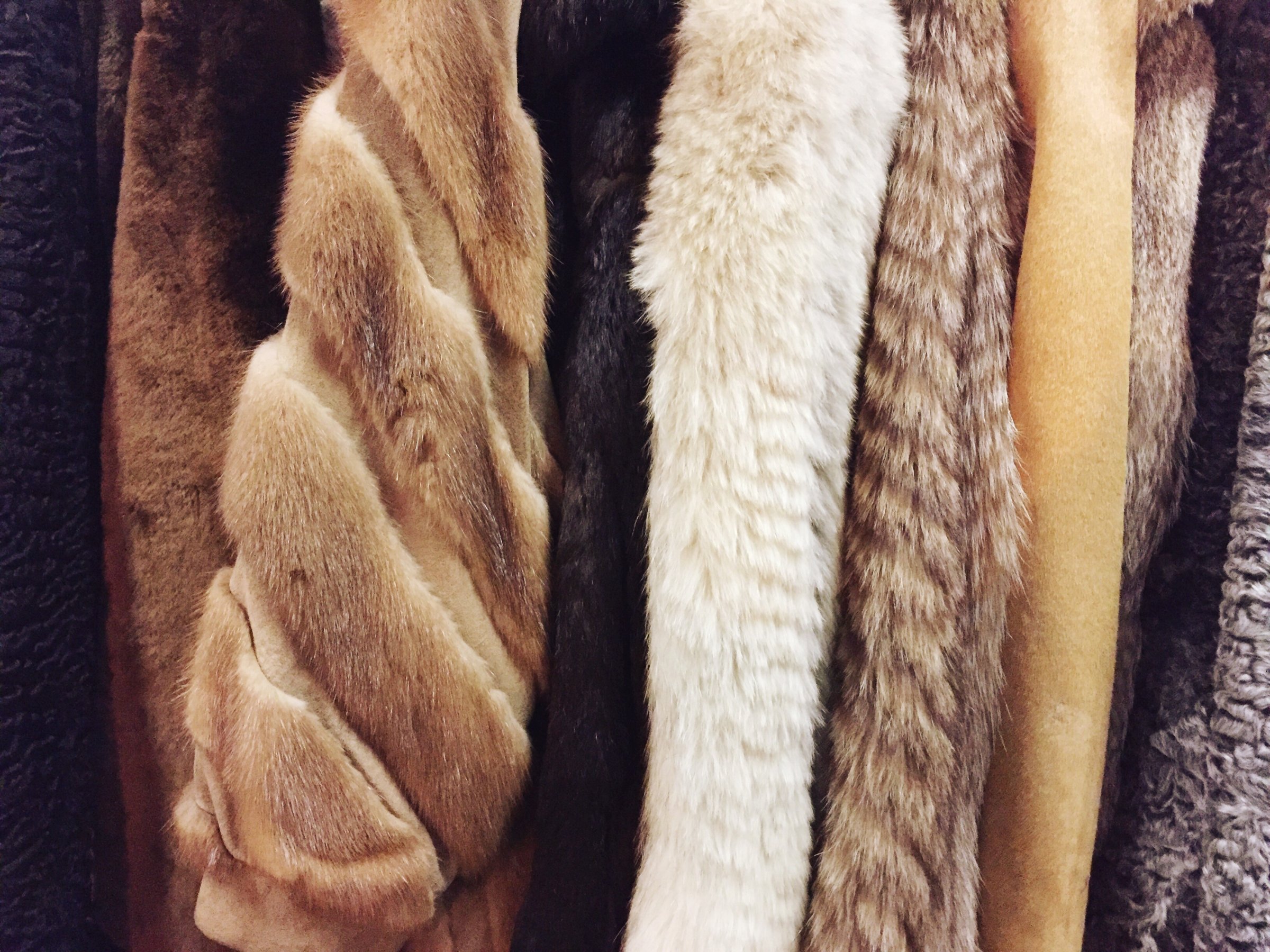 Full Frame Shot Of Fur Coats In Store