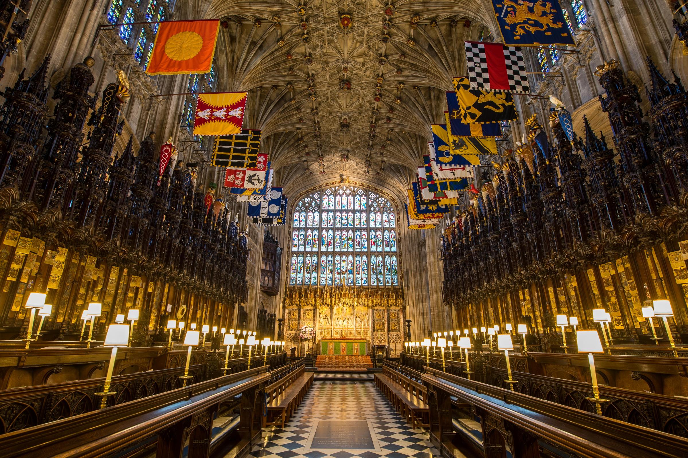 The choir in St. George's Chapel at Windsor Castle