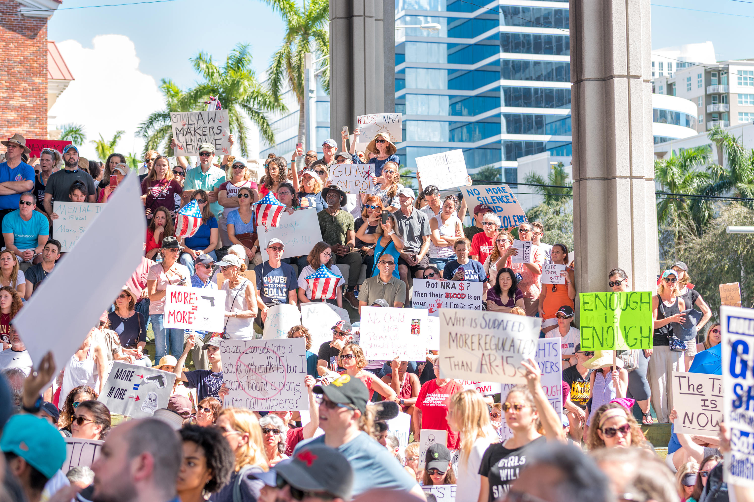 A Feb. 17 rally for gun control, held in Fort Lauderdale three days after the Parkland shooting, drew a crowd of thousands. (Suzanna Barna)