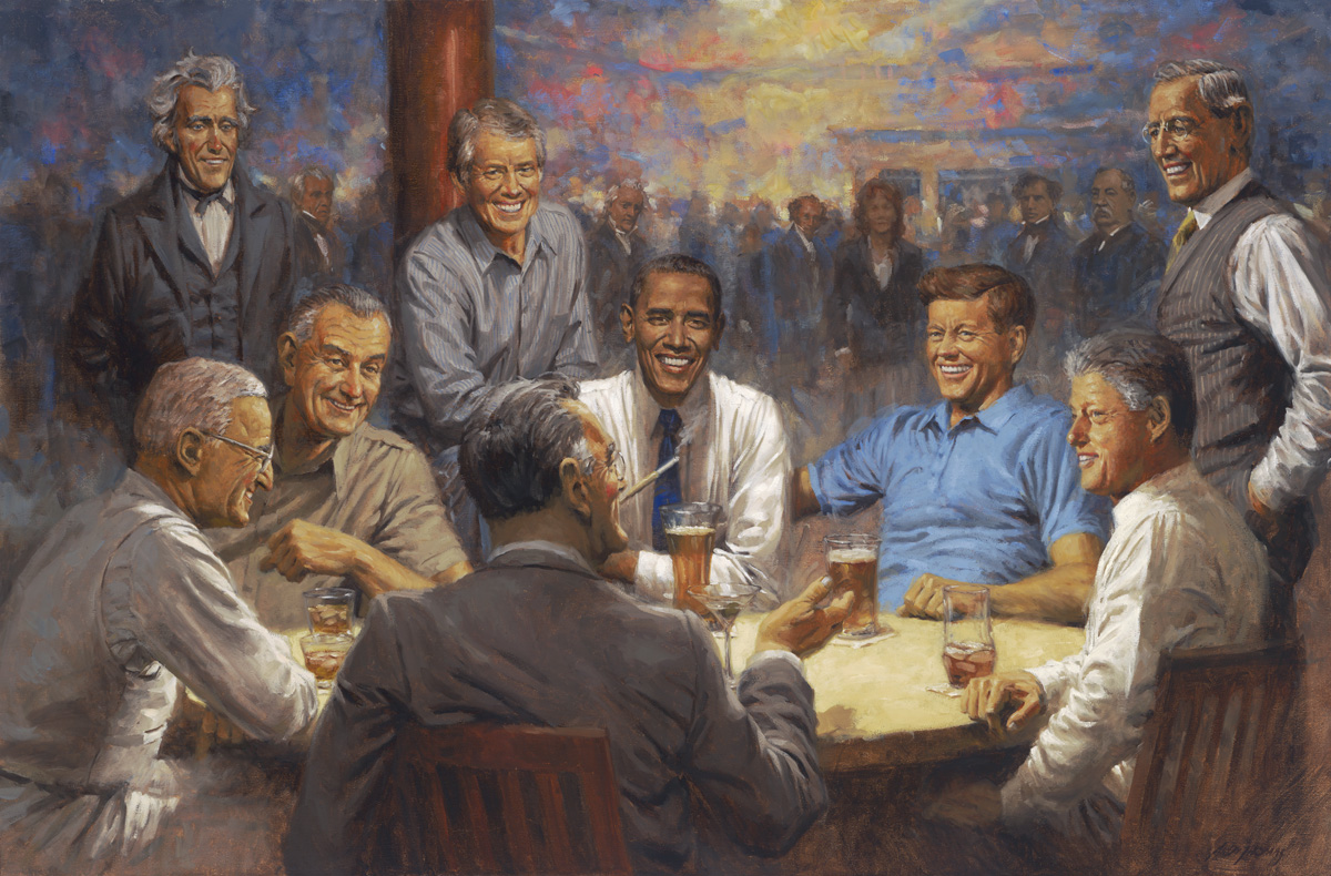 Andy Thomas Democratic Club presidents painting (Image of "The Democratic Club" painting courtesy of Andy Thomas)