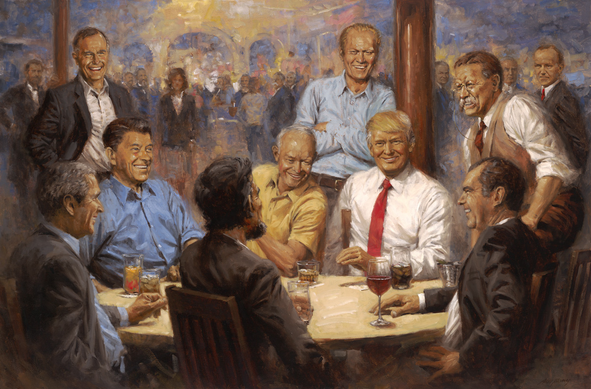 Andy Thomas Republican Club presidents painting Donald Trump