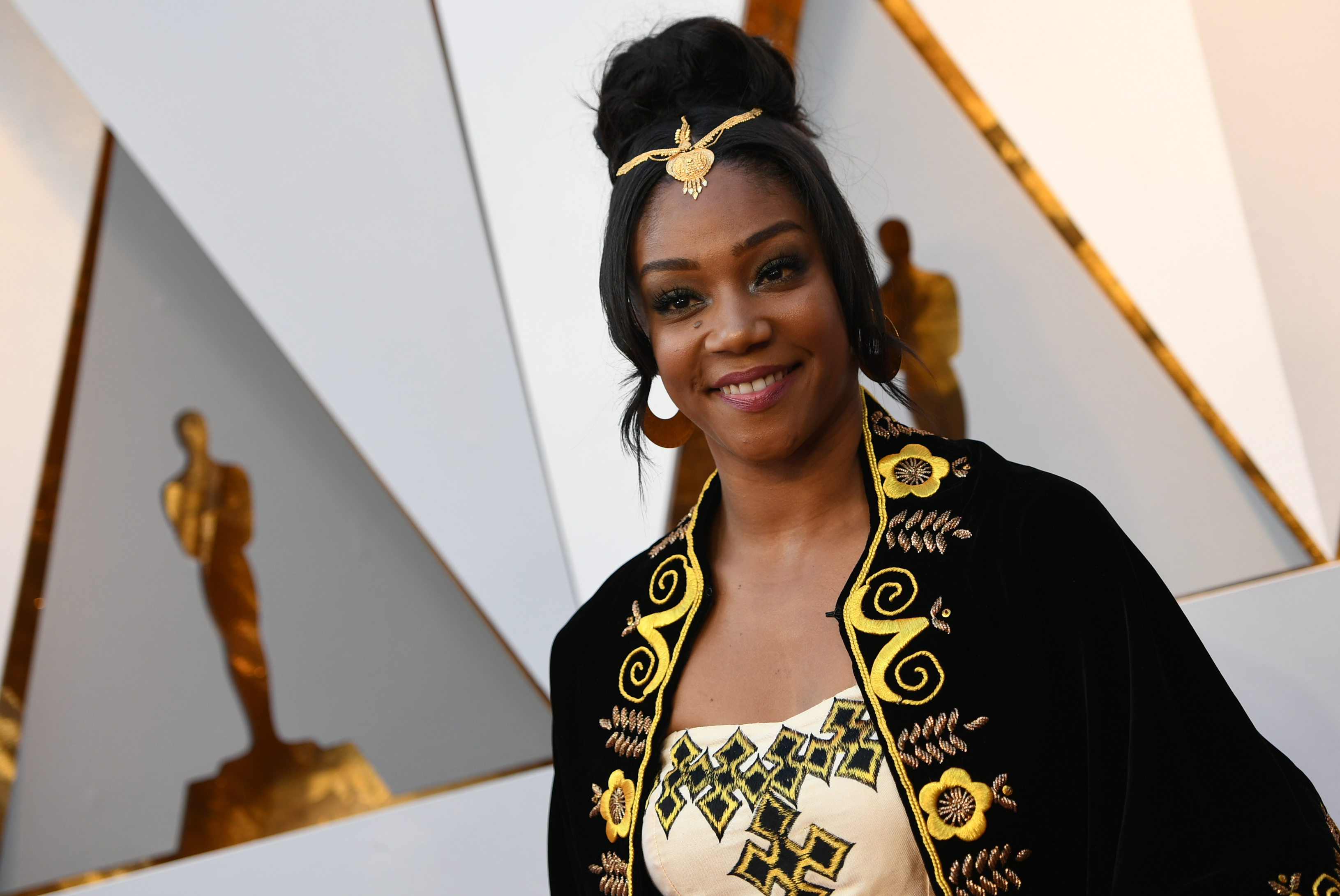 Comedian Tiffany Haddish arrives for the 90th Annual Academy Awards on March 4, 2018, in Hollywood, California. (VALERIE MACON&mdash;AFP/Getty Images)