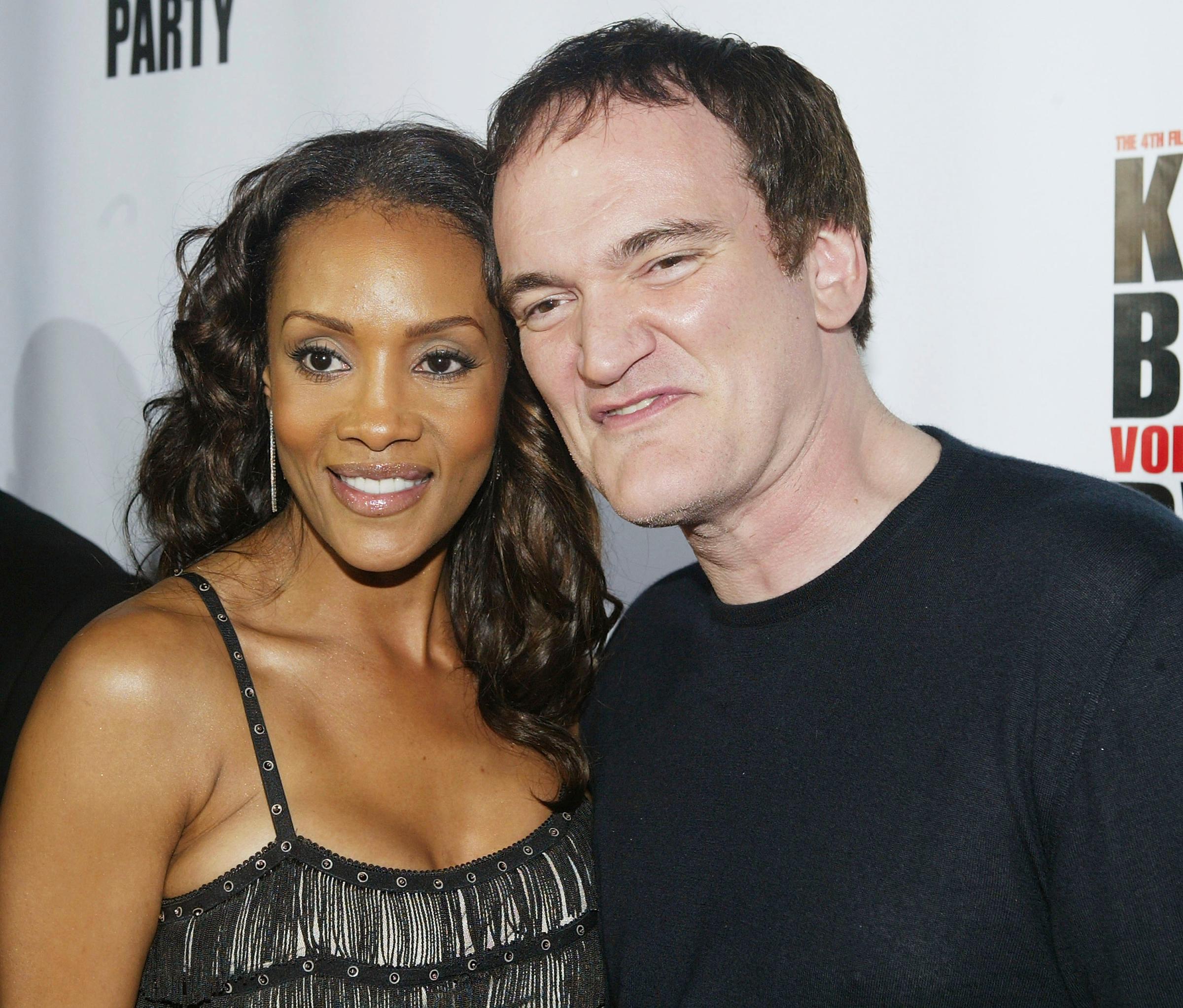 Vivica A. Fox and Quentin Tarantino at the 'Kill Bill' release party.