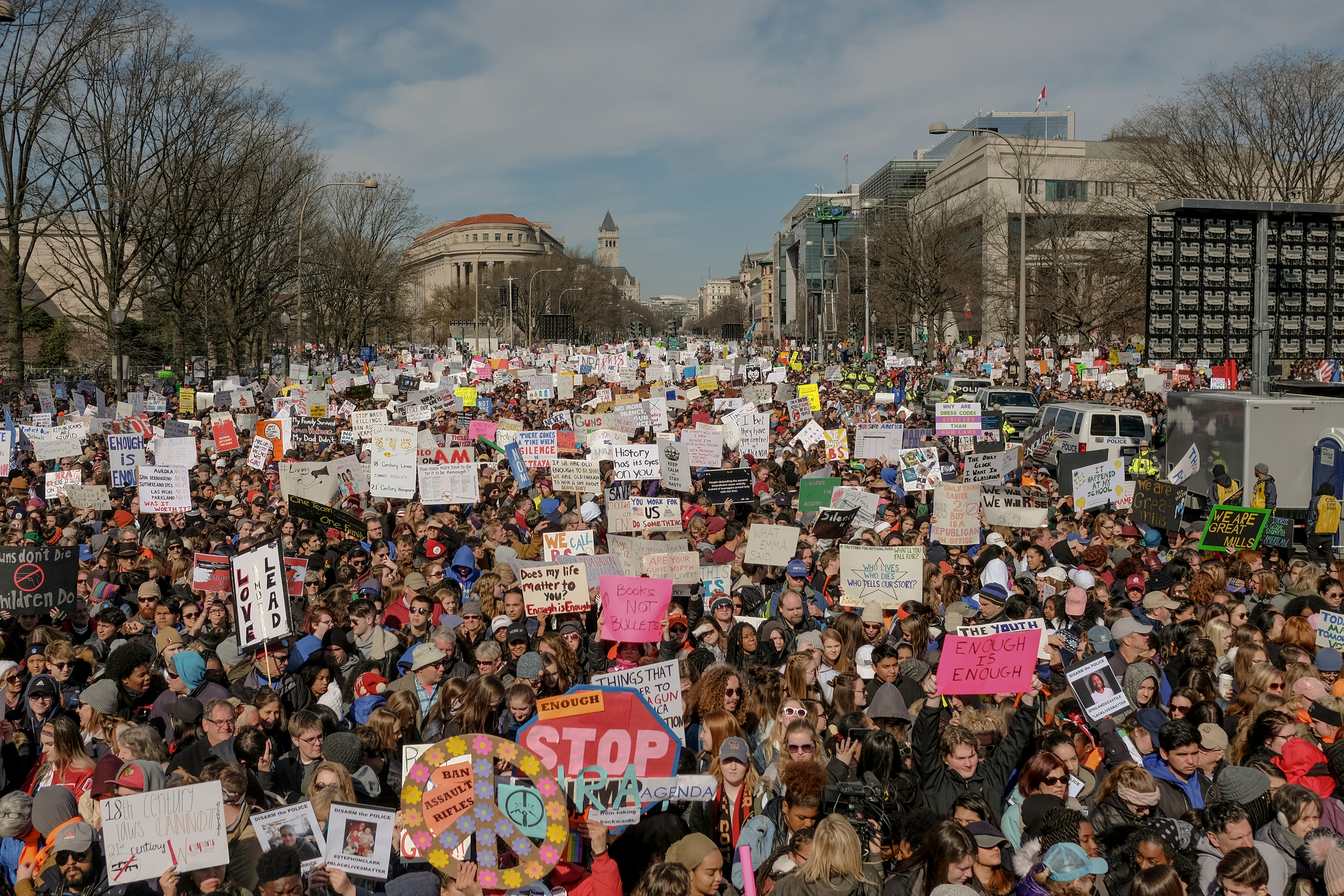 Demonstrators fill Pennsylvania Avenue as the March For Our Lives gets underway in Washington, D.C., on March 24, 2018. (Gabriella Demczuk for TIME)