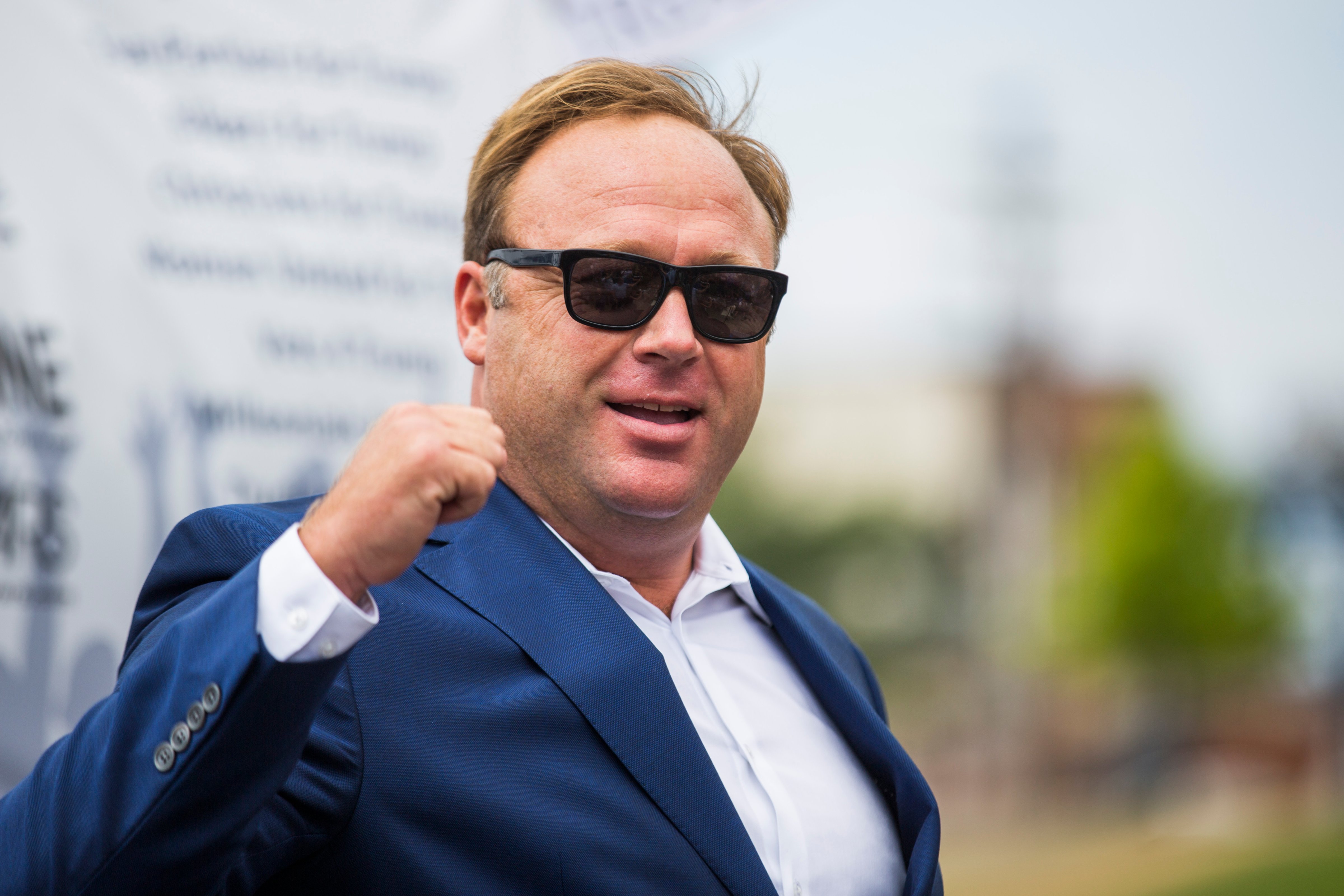 Alex Jones speaks during a rally in support of Donald Trump near the Republican National Convention on July 18, 2016 in Cleveland (Brooks Kraft&mdash;Getty Images)