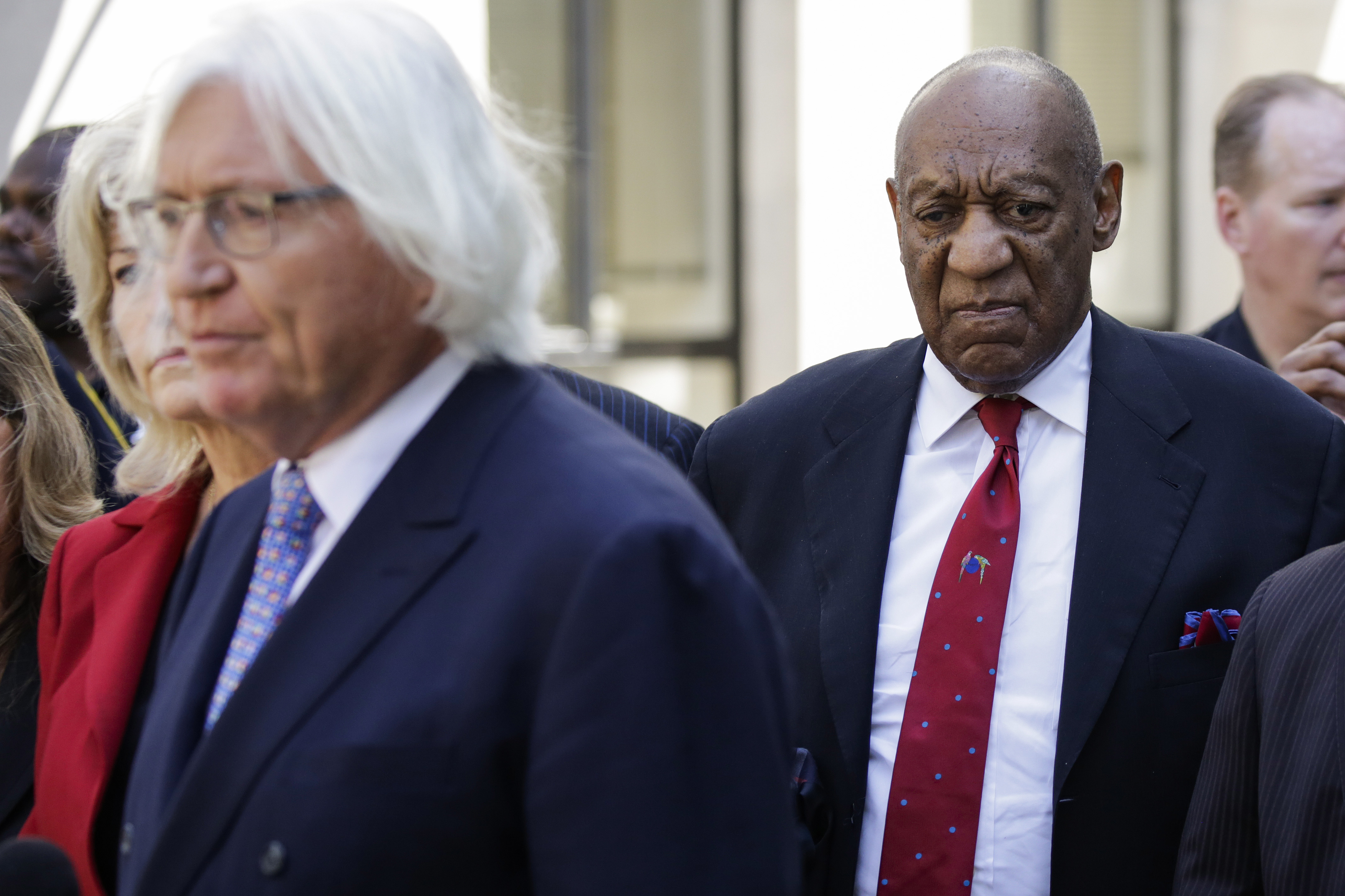 Actor and comedian Bill Cosby comes out of the courthouse after being found guilty in the retrial of his sexual assault case at the Montgomery County Courthouse in Norristown, Pennsylvania on April 26, 2018. (Dominick Reuter—AFP/Getty Images)