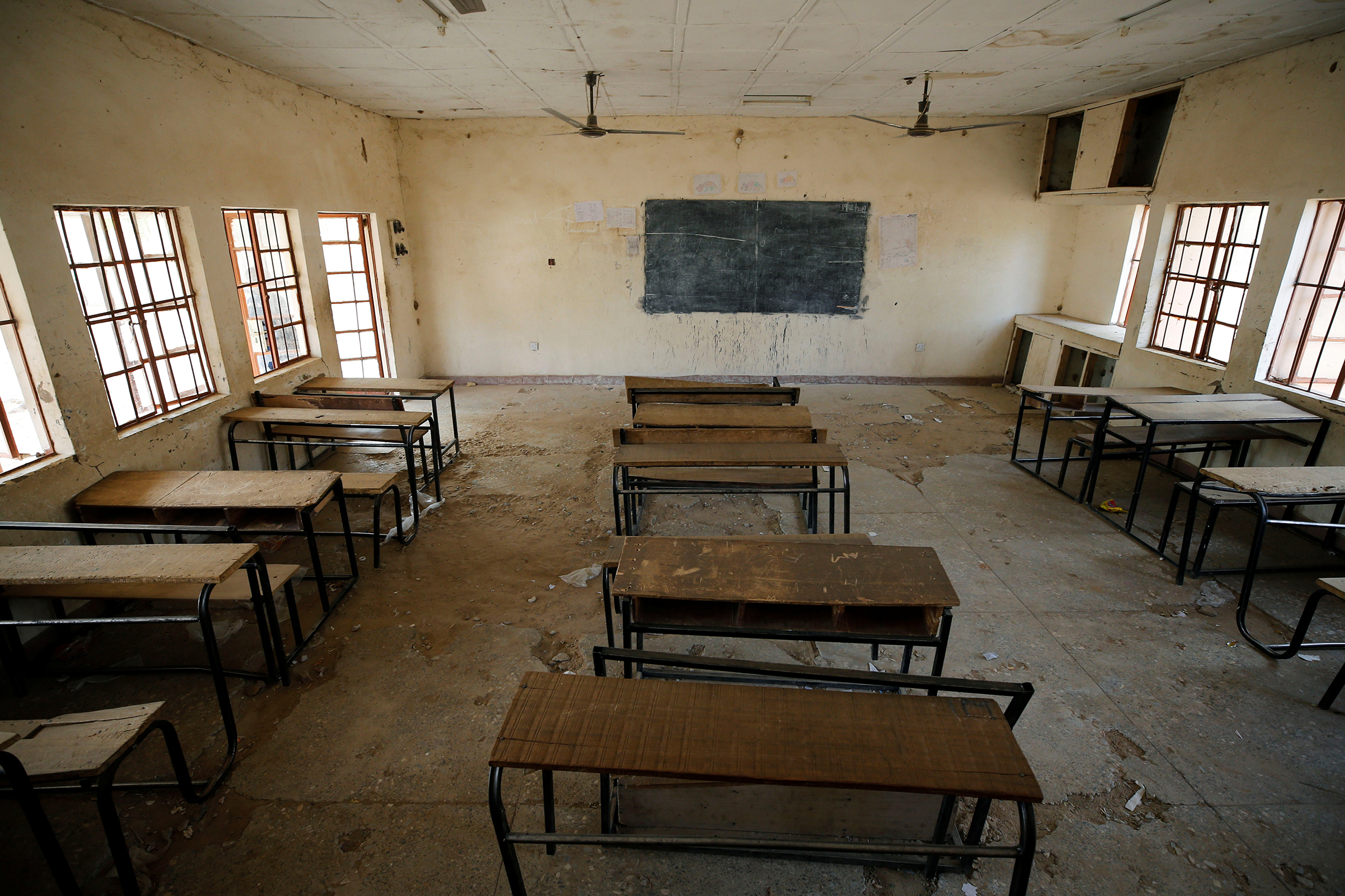 An empty classroom at the school in Dapchi, Nigeria, where dozens of school girls went missing after an attack on the village by Boko Haram on Feb. 23, 2018. (Afolabi Sotunde—REUTERS)