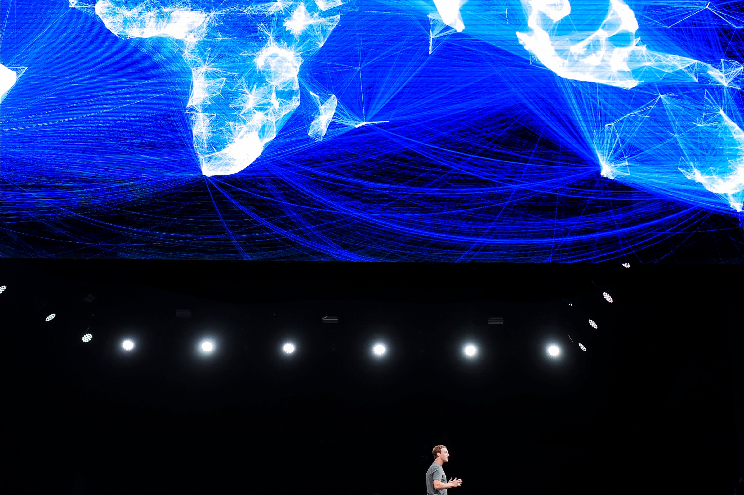 Mark Zuckerberg speaks during a presentation