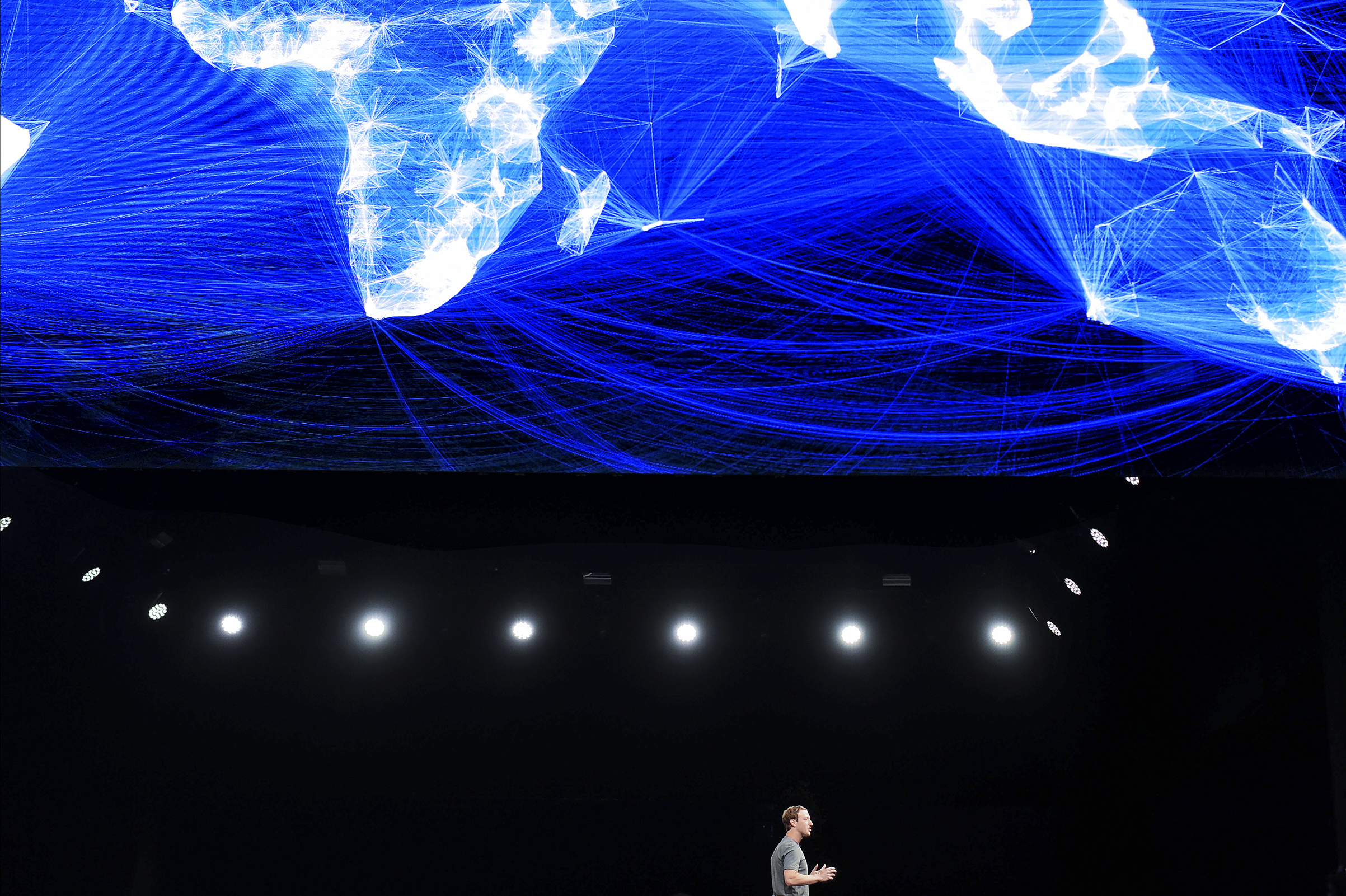 Facebook founder and CEO Mark Zuckerberg speaks during a presentation on Feb. 21, 2016, in Barcelona (David Ramos—Getty Images)