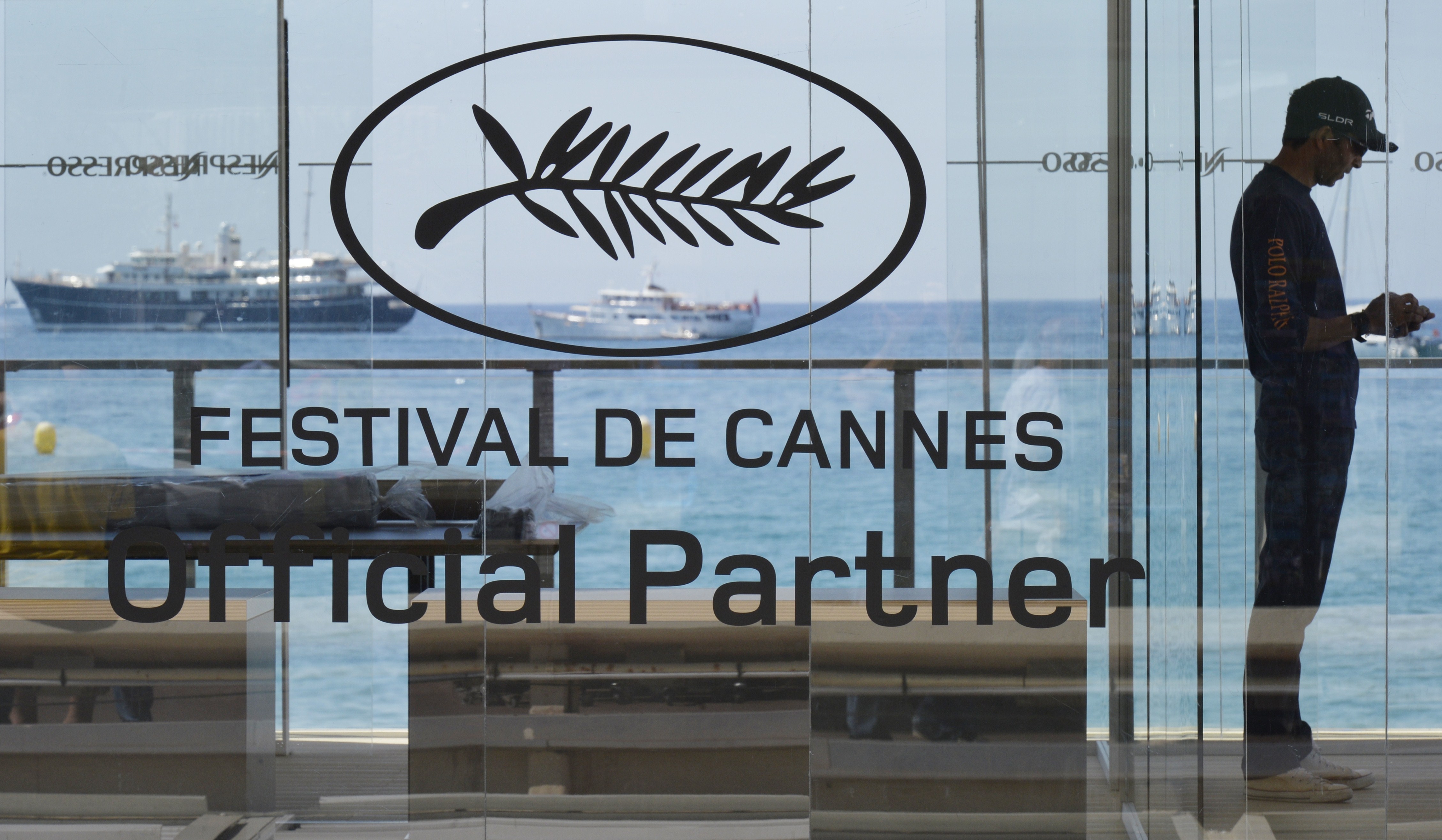The logo of the festival on the eve of the 68th Cannes Film Festival in Cannes, southeastern France on May 12, 2015. (Loic Venance&mdash;AFP/Getty Images)