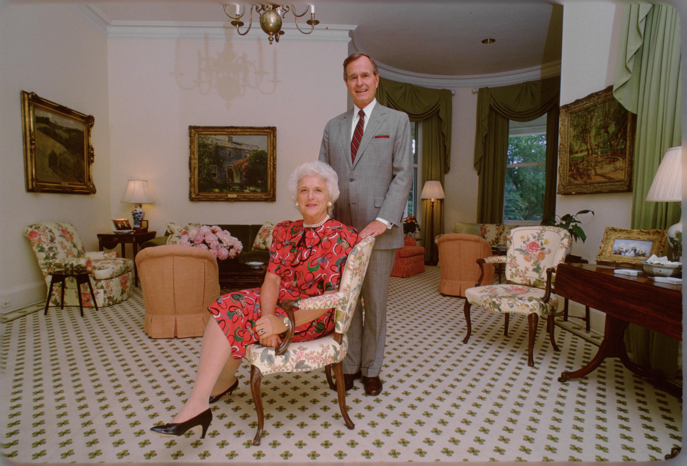 Vice President George H.W. Bush and Barbara Bush at the Vice President's Residence