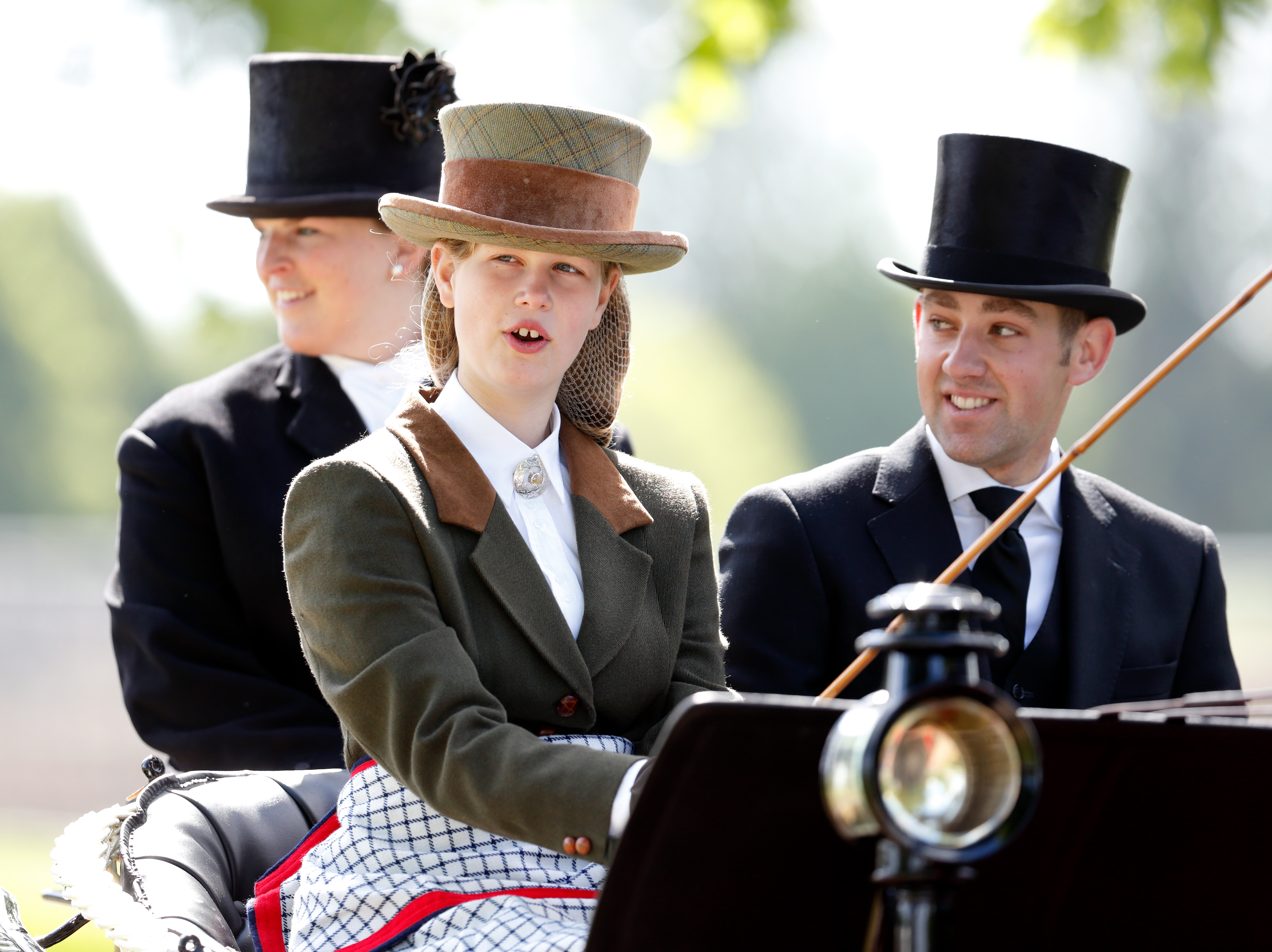 Lady Louise Windsor seen carriage driving as she takes part in The Champagne Laurent-Perrier Meet of the British Driving Society on day 5 of the Royal Windsor Horse Show in Home Park on May 14, 2017 in Windsor, England. (Max Mumby/Indigo—Getty Images)
