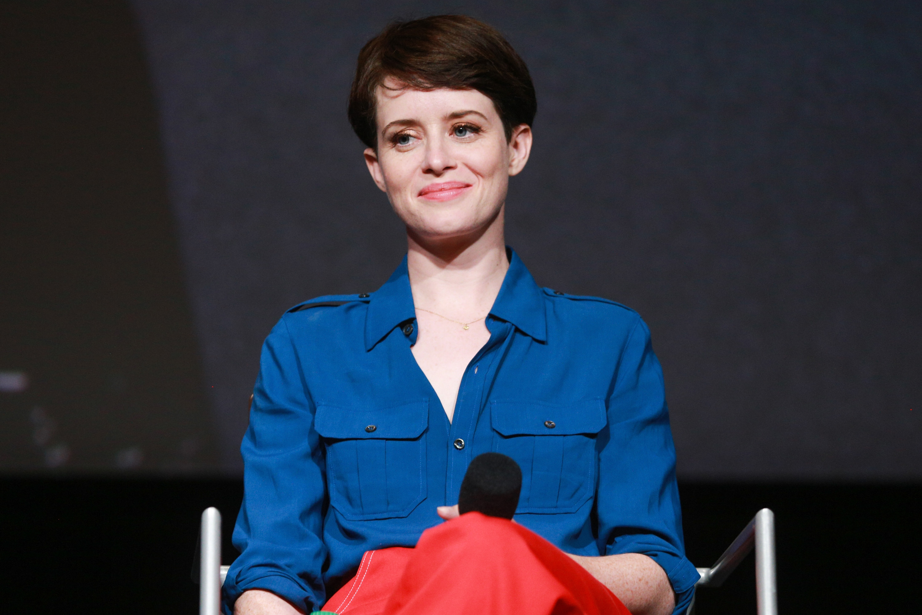 Claire Foy speaks onstage during the For Your Consideration event for Netflix's "The Crown" in North Hollywood, Calif. on April 27, 2018. (Rich Fury—Getty Images)