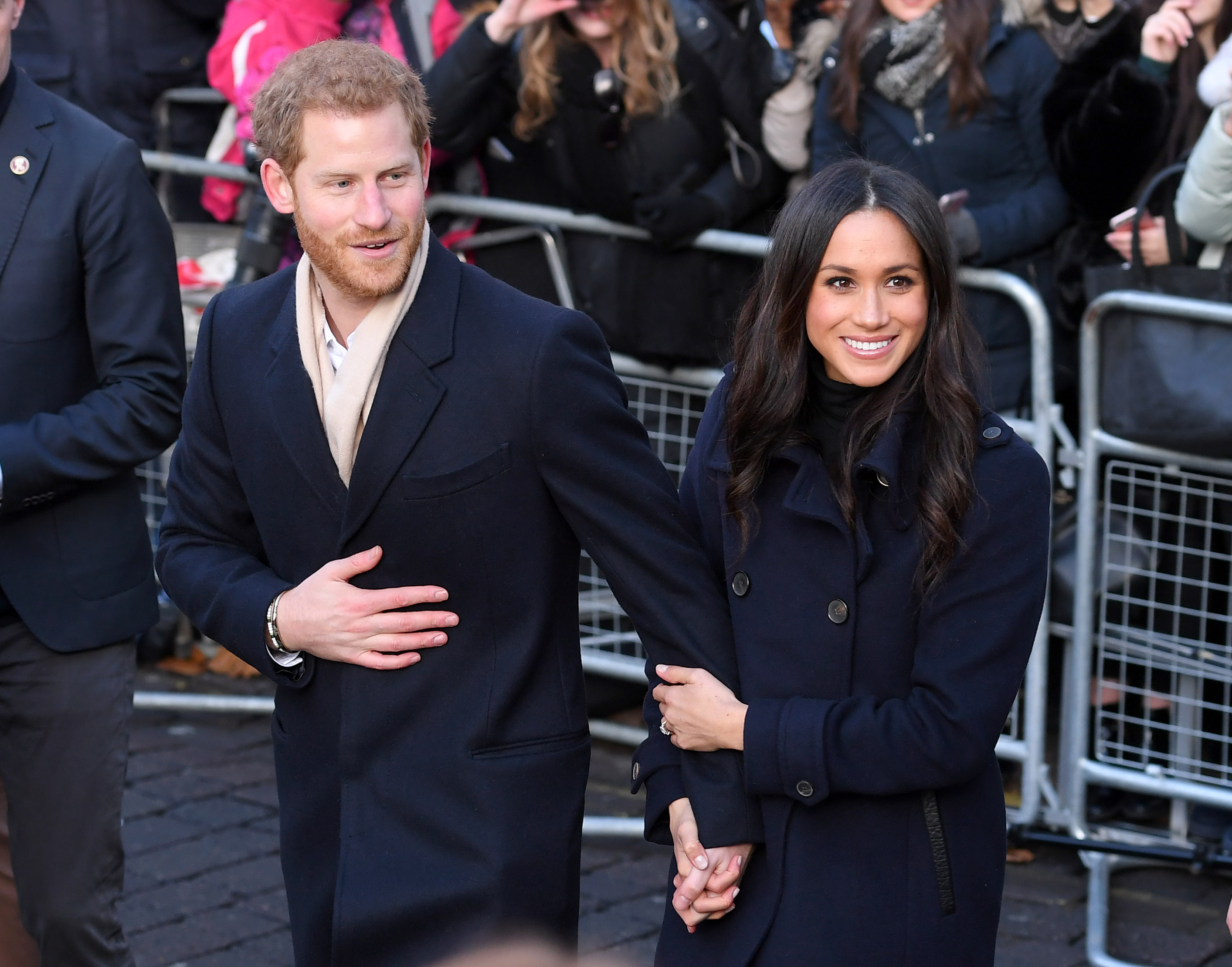 Prince Harry and fiancee Meghan Markle attend the Terrence Higgins Trust World AIDS Day charity fair at Nottingham Contemporary on December 1, 2017 in Nottingham, England. (Karwai Tang—WireImage/Getty Images)