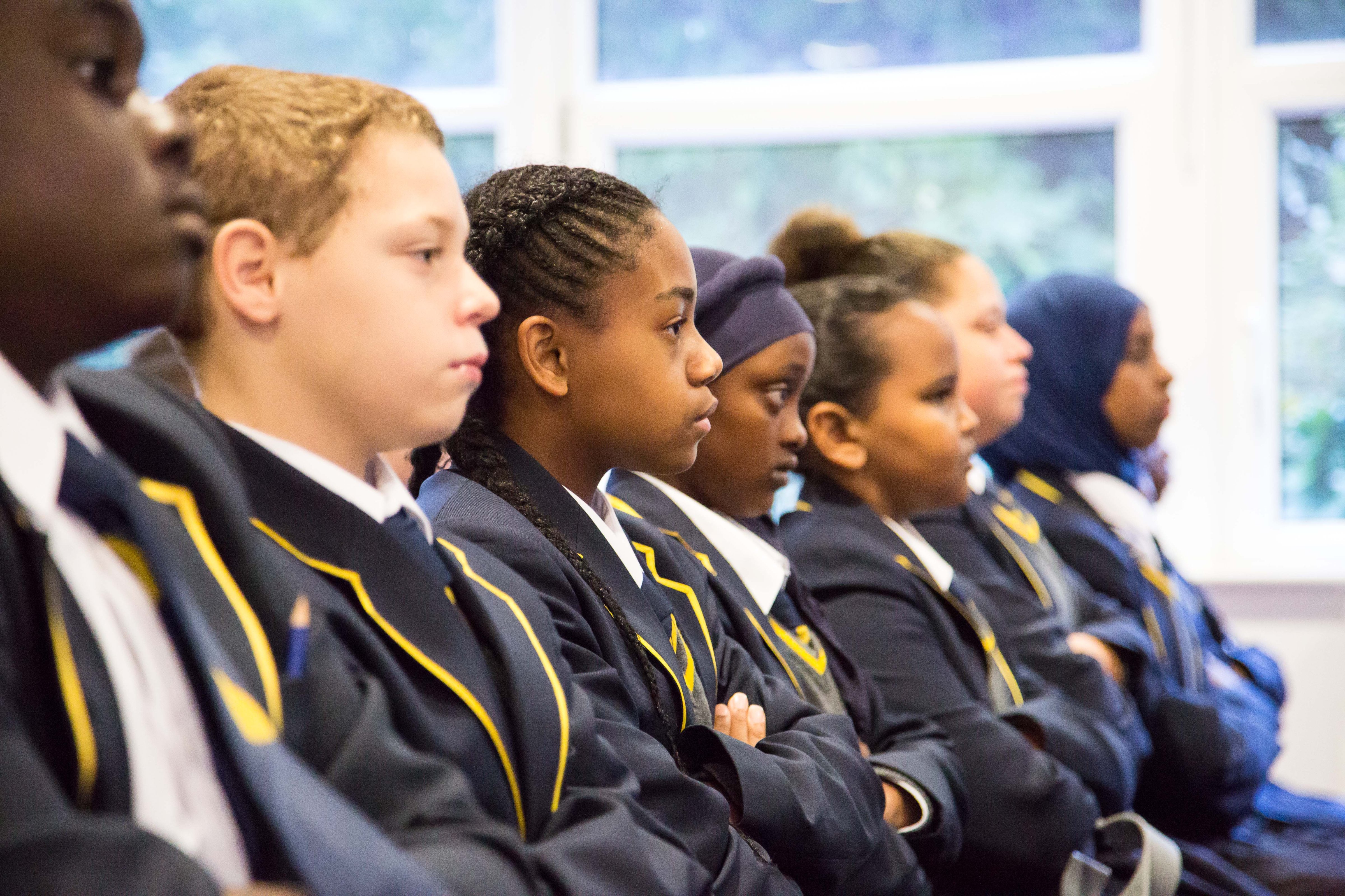 Students attend class at Michaela Community School in London. (Courtesy Michaela Community School)