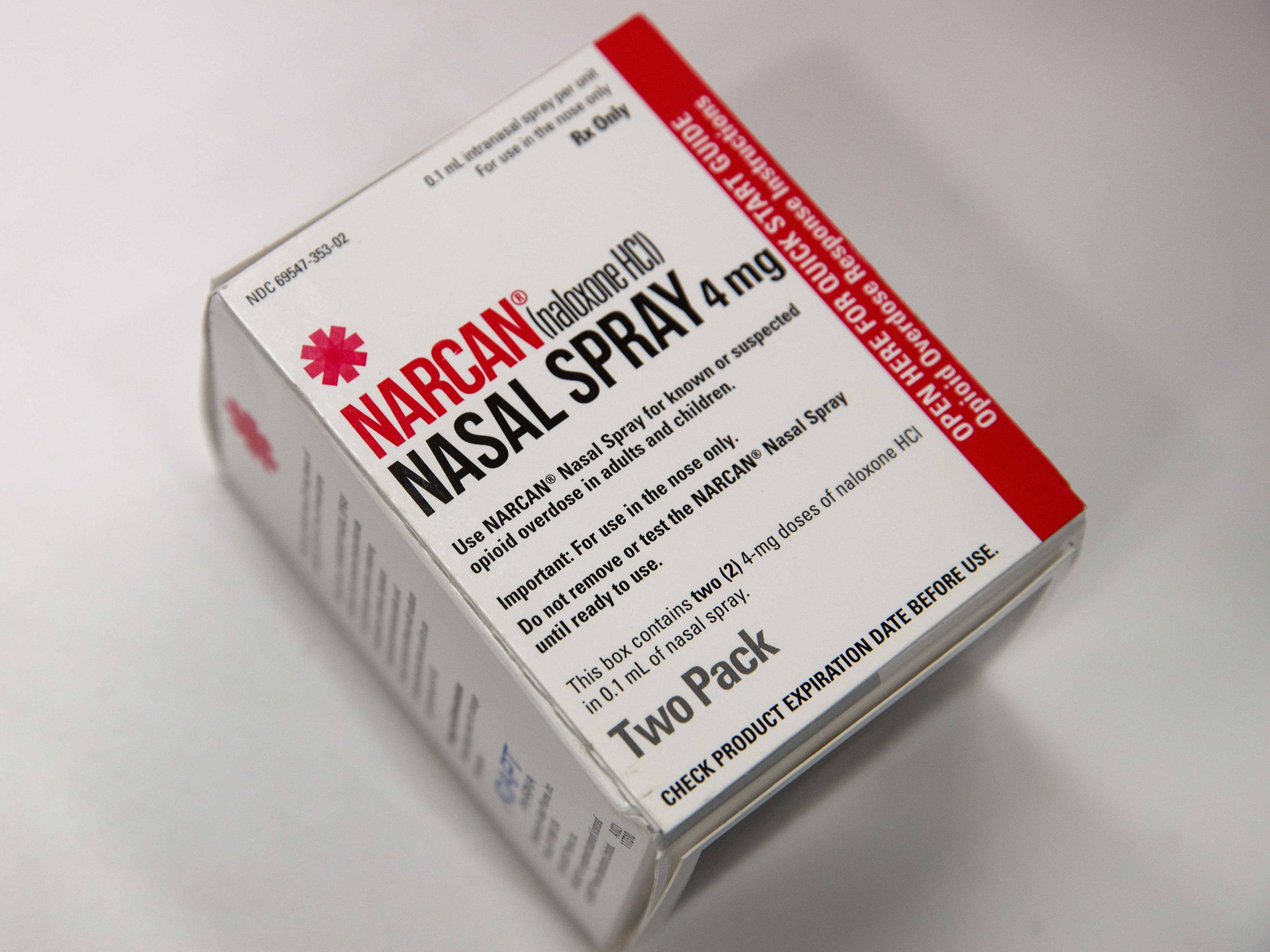 A package of Narcan (Naloxone) nasal spray. (Drew Angerer&mdash;Getty Images)
