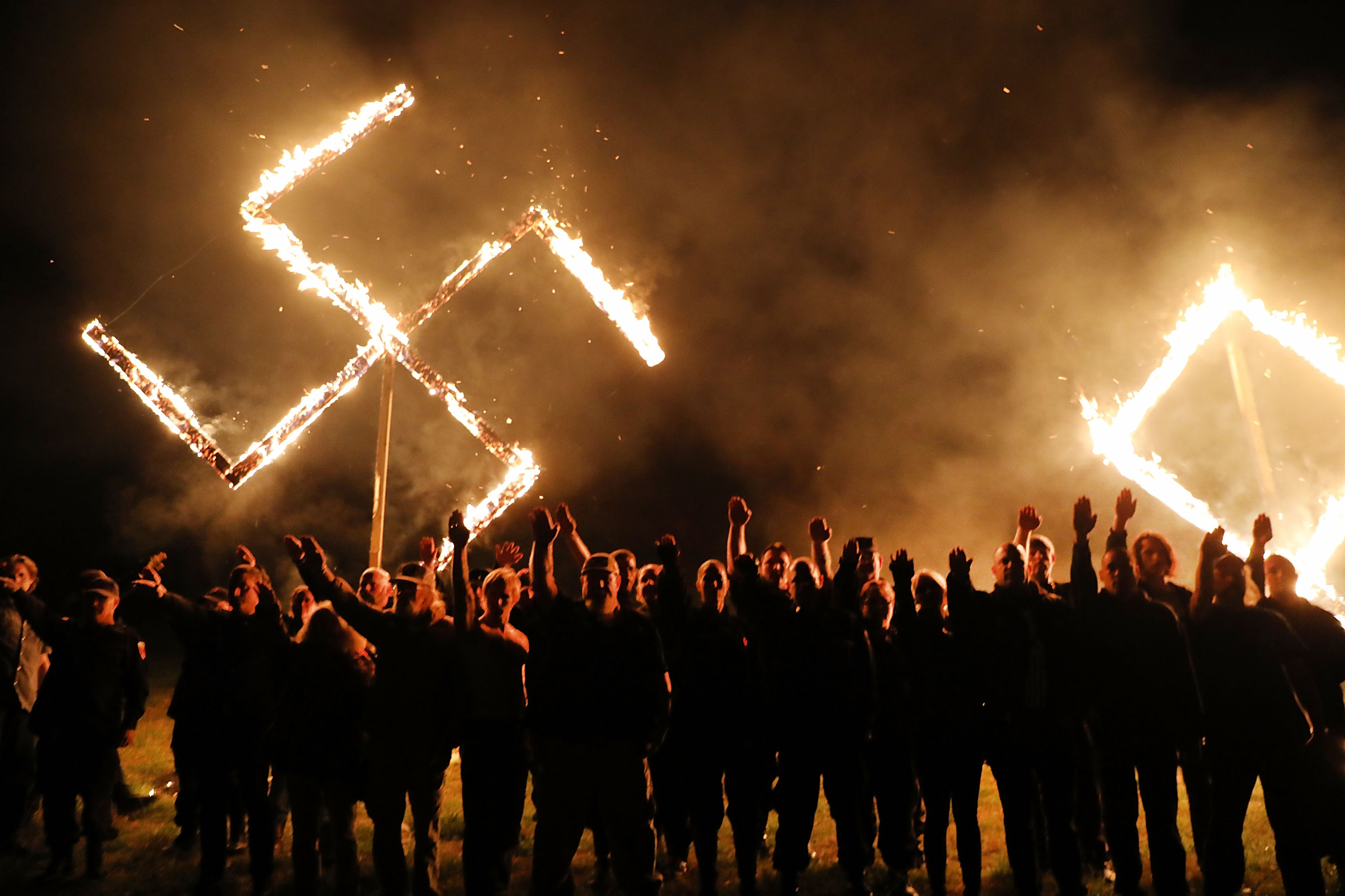 Neo Nazis Burn Swastika After Rally In Georgia Time