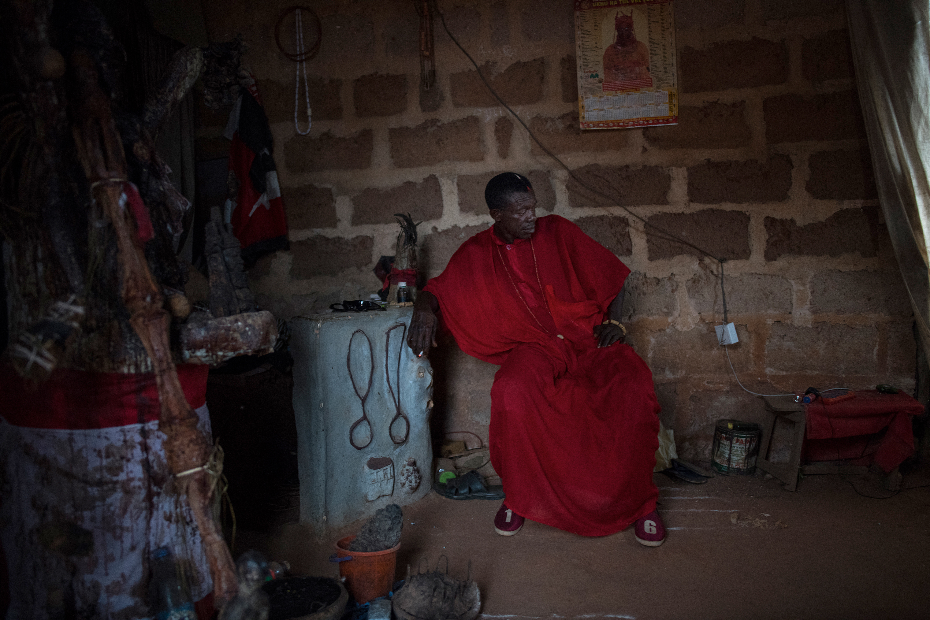 Eziza, a juju priest, near his shrine outside Benin City on March 23. (Lynsey Addario—Verbatim for TIME)