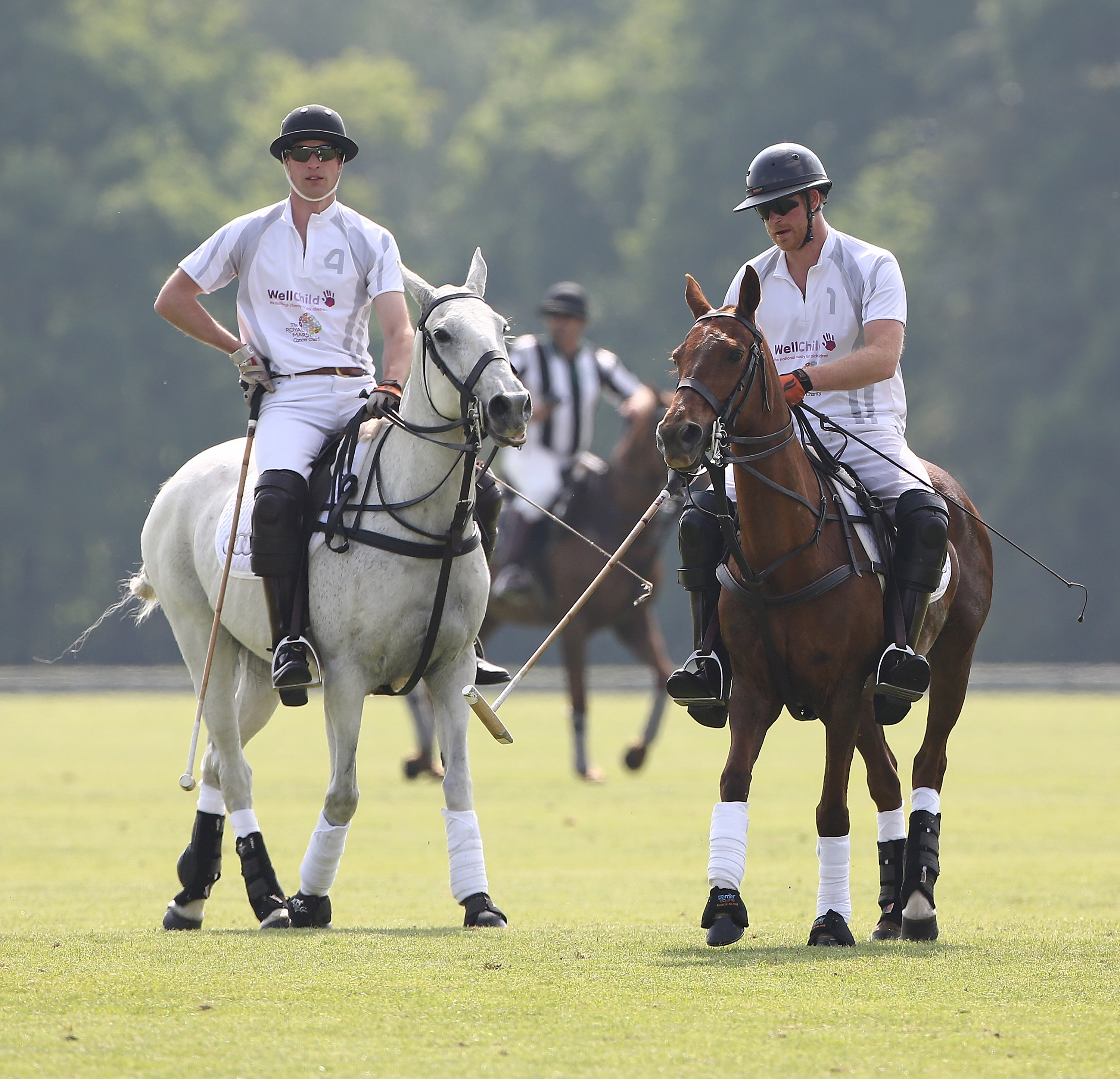 Prince William the Duke of Cambridge and Prince Harry attend day two of the Audi Polo Challenge at Coworth Park on May 29, 2016 in London, England. (David M. Benett—Dave Benett/Getty Images for Aud)