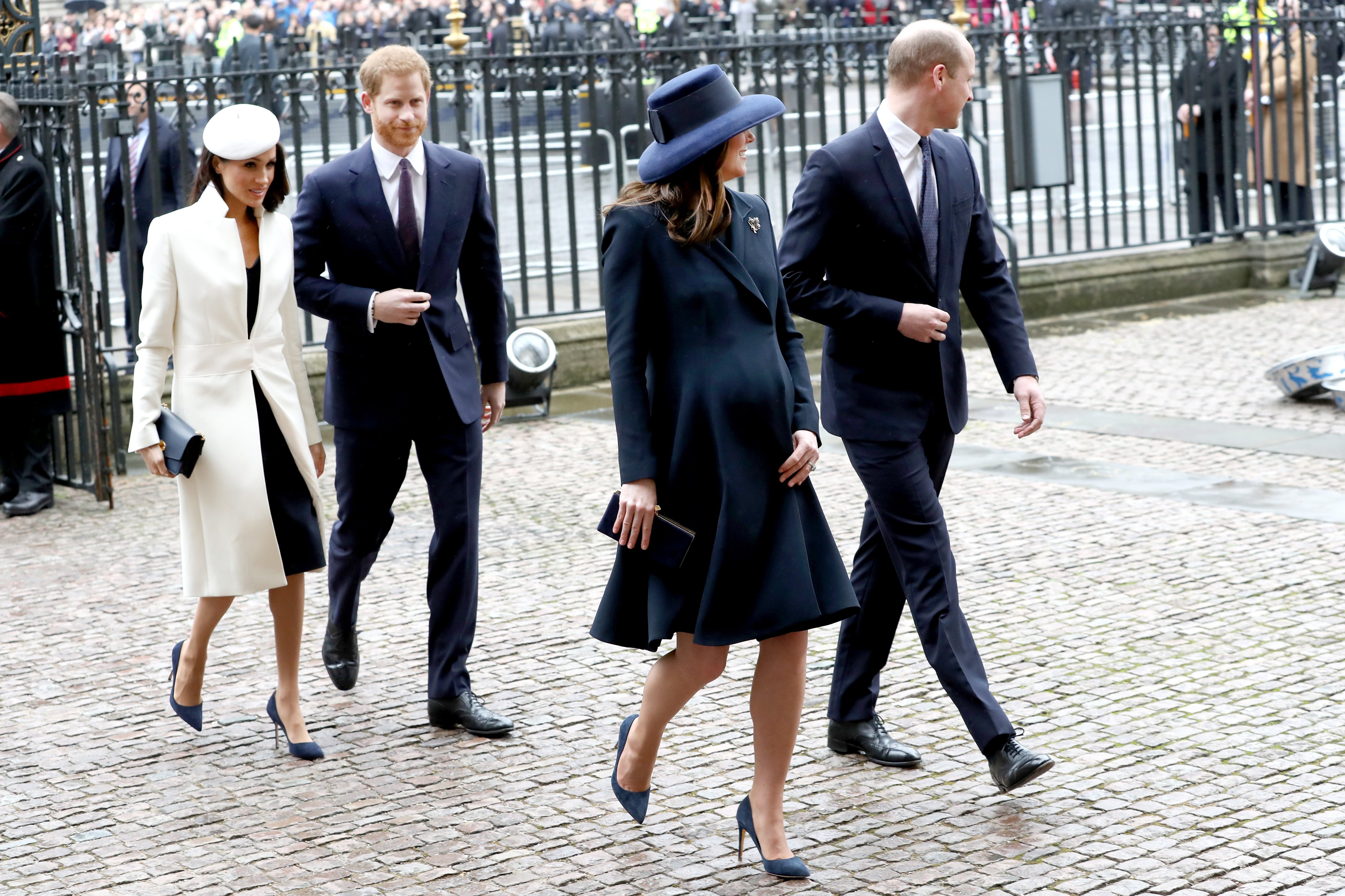 Meghan Markle, Prince Harry, Catherine, Duchess of Cambridge and Prince William, Duke of Cambridge attend the 2018 Commonwealth Day service at Westminster Abbey on March 12, 2018 in London, England. (Chris Jackson—Chris Jackson/Getty Images)