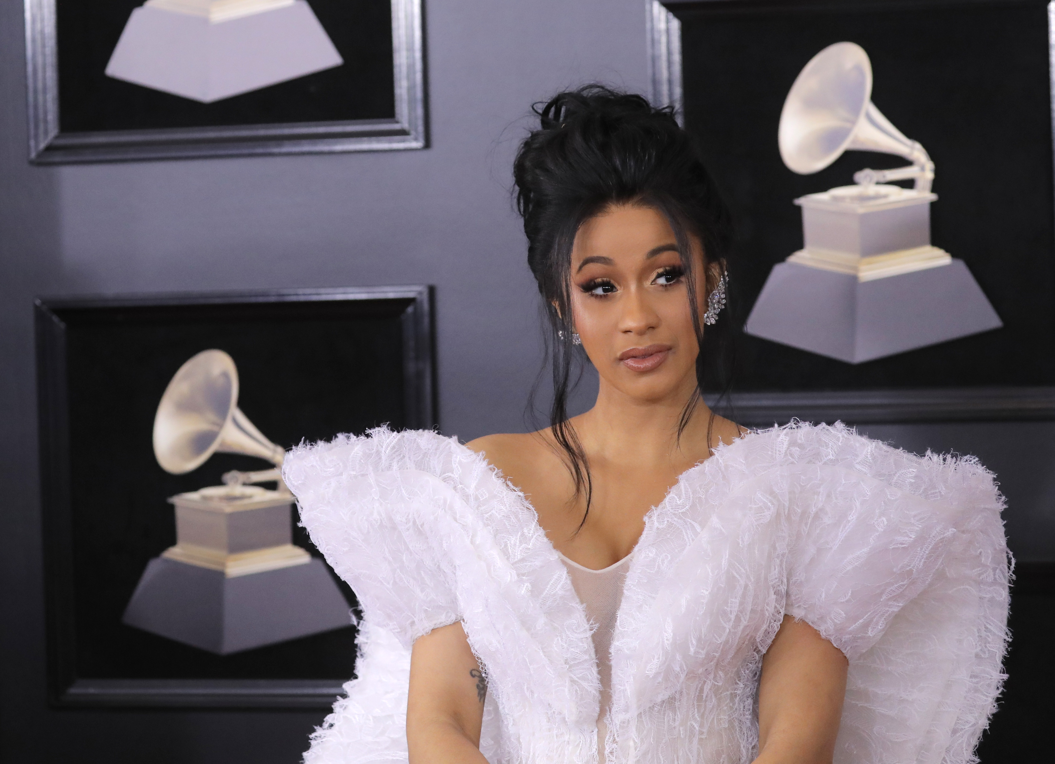 Cardi B arrives at the 60th Annual Grammy Awards in New York City on Jan. 28, 2018. The rapper is being sued by her former manager for $10 million. (Andrew Kelly—Reuters)