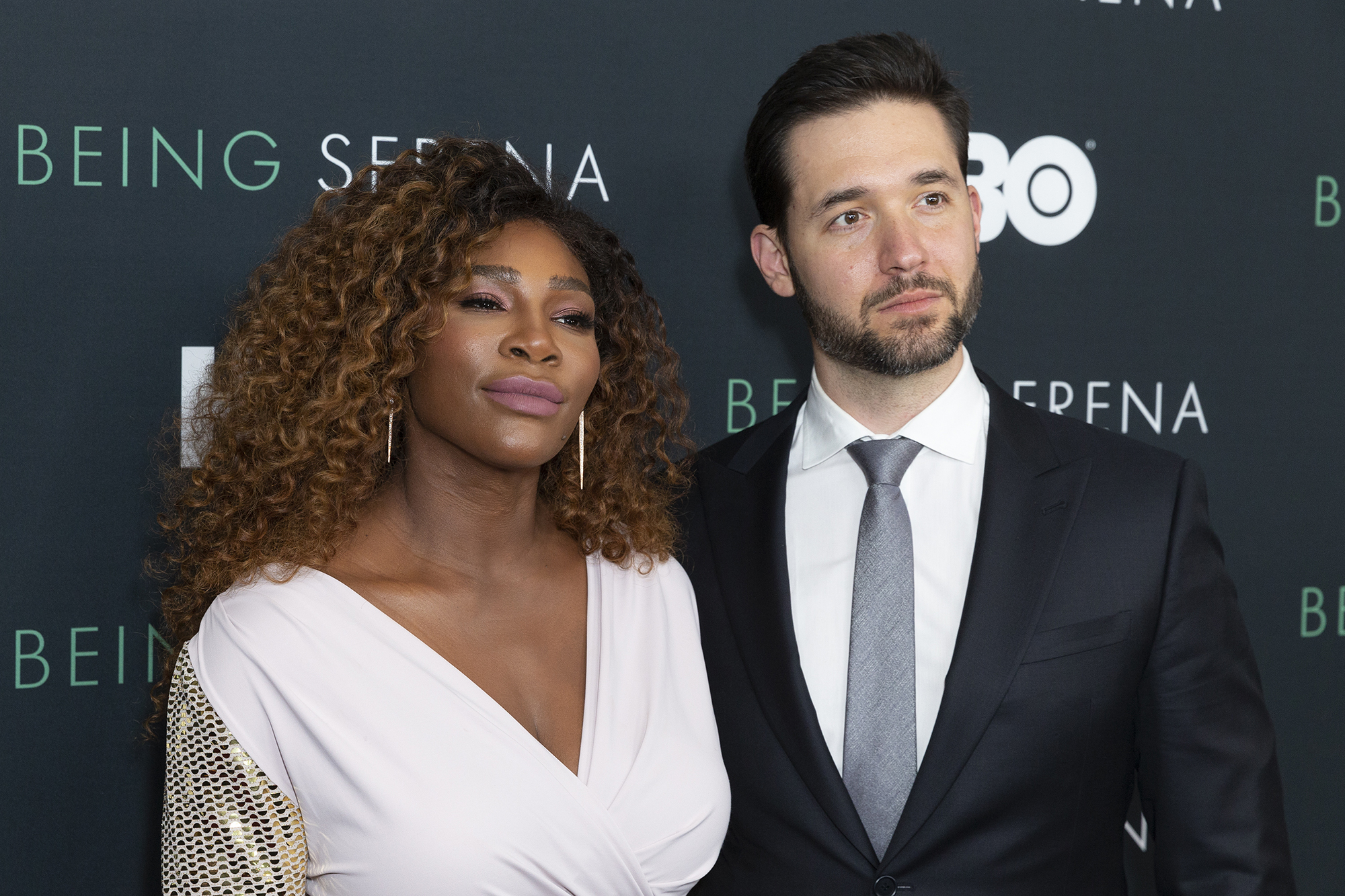 Serena Williams and Alexis Ohanian attend premiere HBO