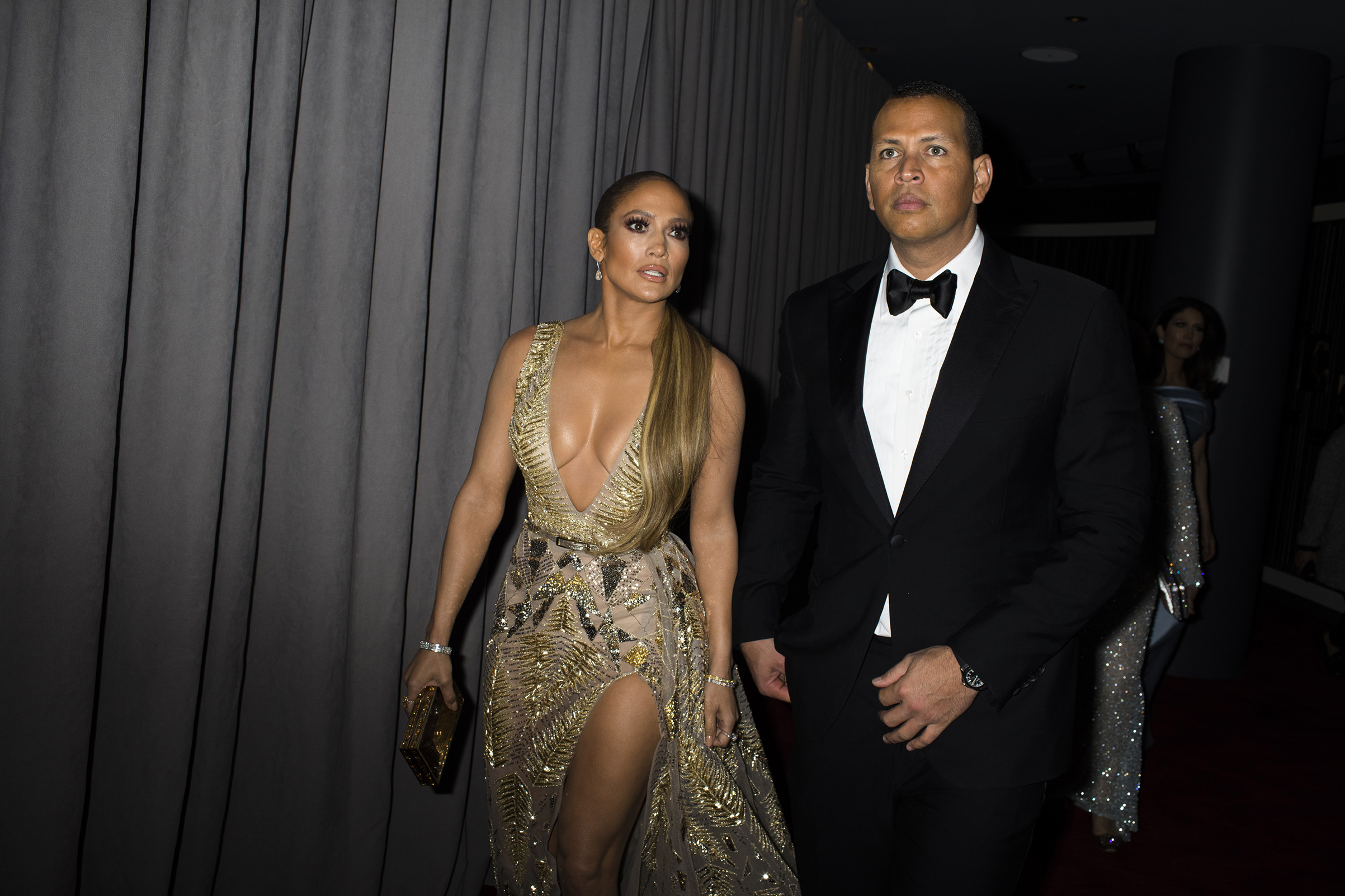 Jennifer Lopez and Alex Rodriguez at the Time 100 Gala at Jazz at Lincoln Center on April 24, 2018 in New York City. (Landon Nordeman for TIME)