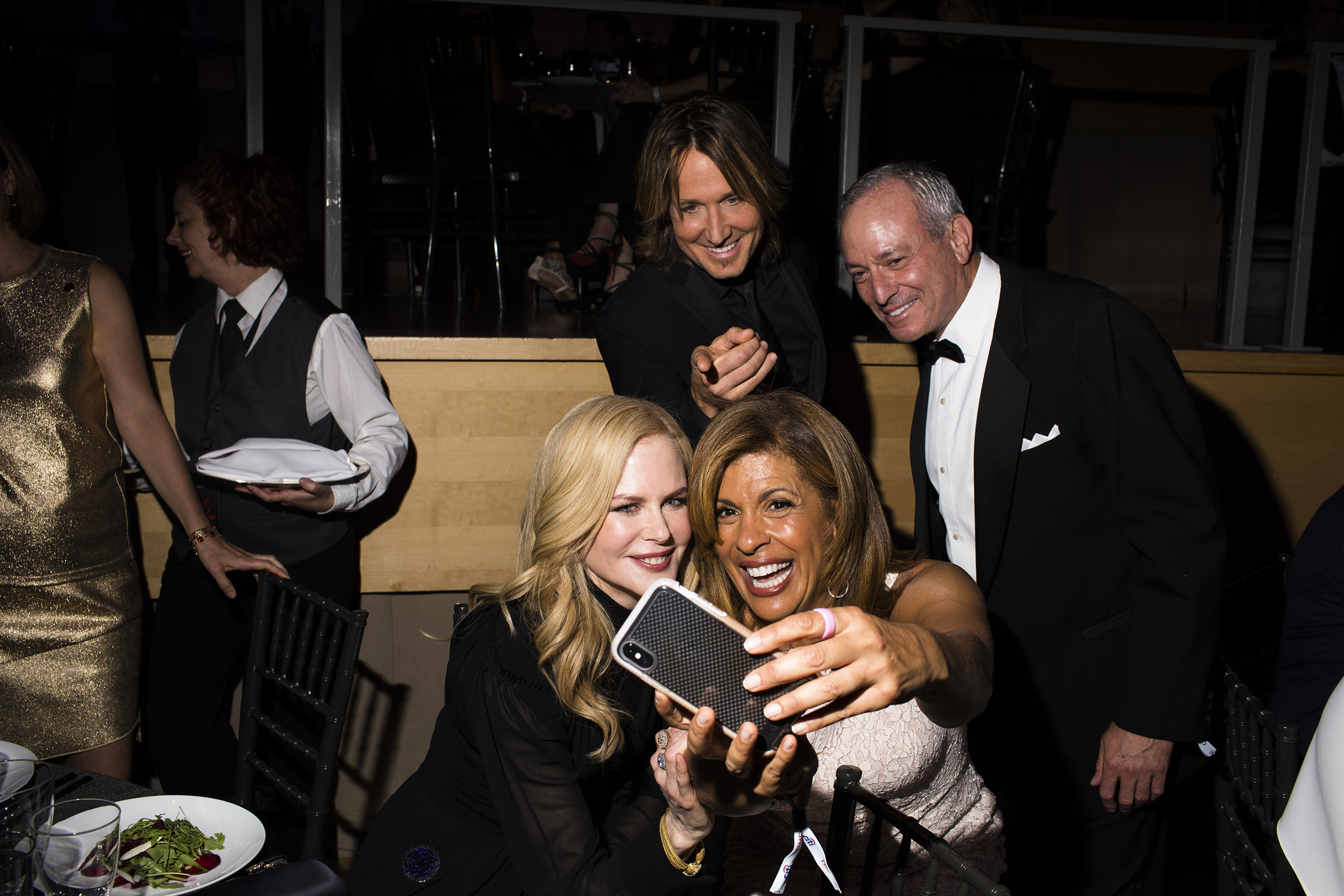 Nicole Kidman, Hoda Kotb, Keith Urban and Joel Schiffman take a photo at the Time 100 Gala at Jazz at Lincoln Center on April 24, 2018 in New York City. (Landon Nordeman for TIME)