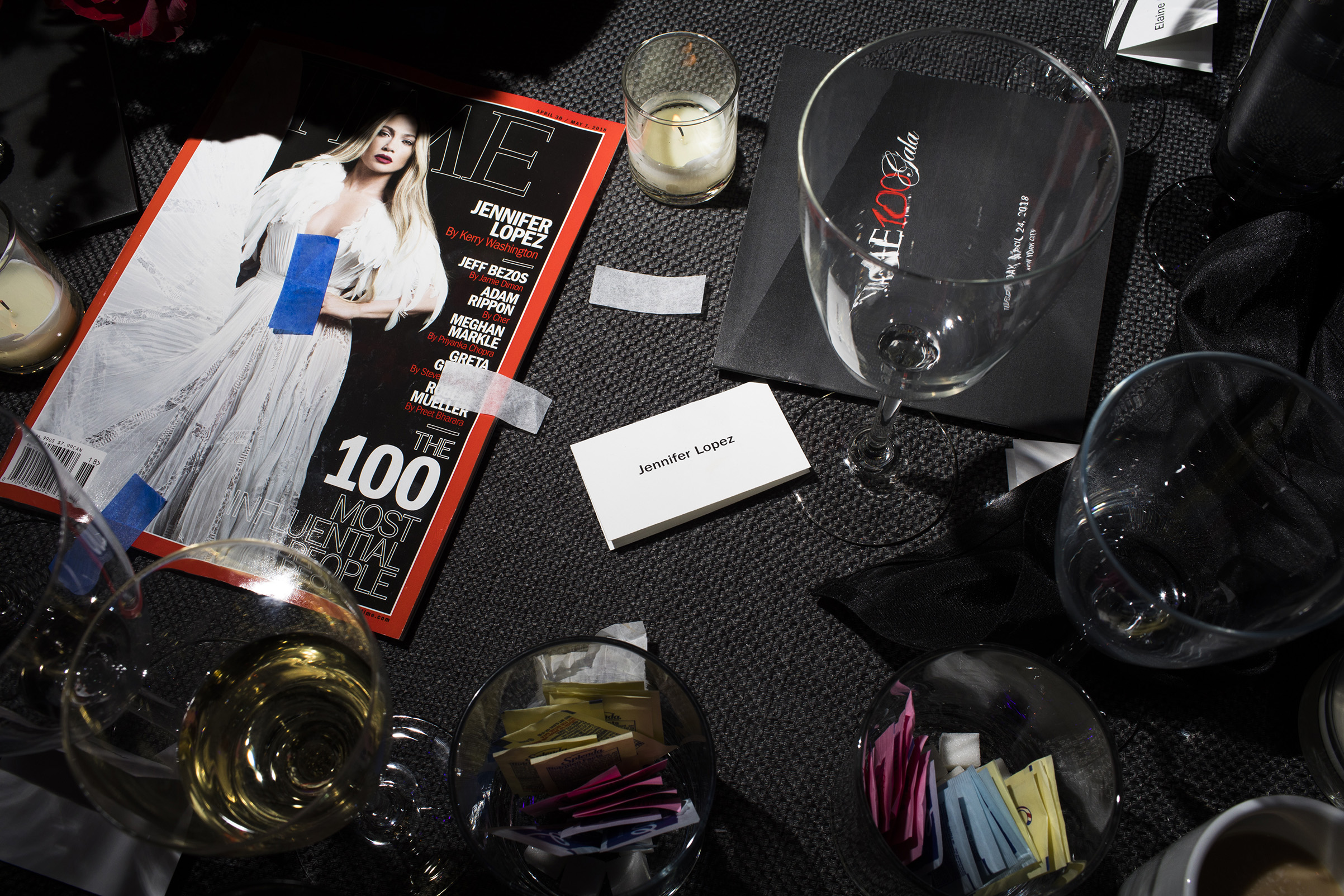 A table setting at the Time 100 Gala at Jazz at Lincoln Center on April 24, 2018 in New York City. (Landon Nordeman for TIME)
