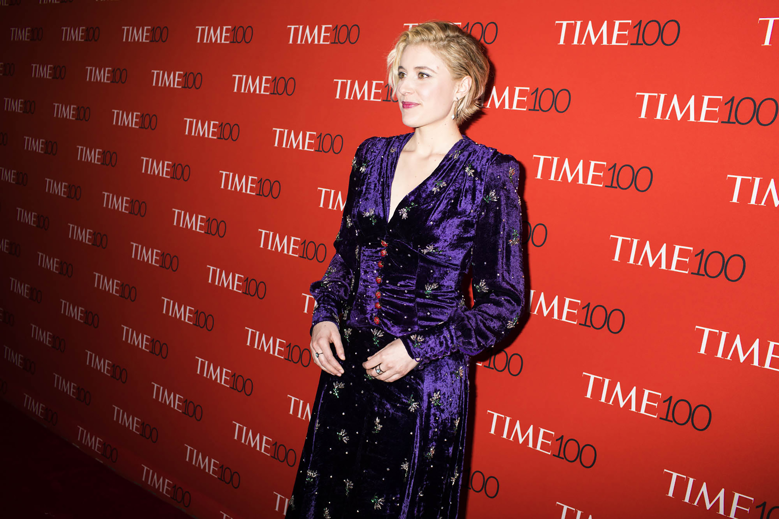 Greta Gerwig at the Time 100 Gala at Jazz at Lincoln Center on April 24, 2018 in New York City. (Landon Nordeman for TIME)