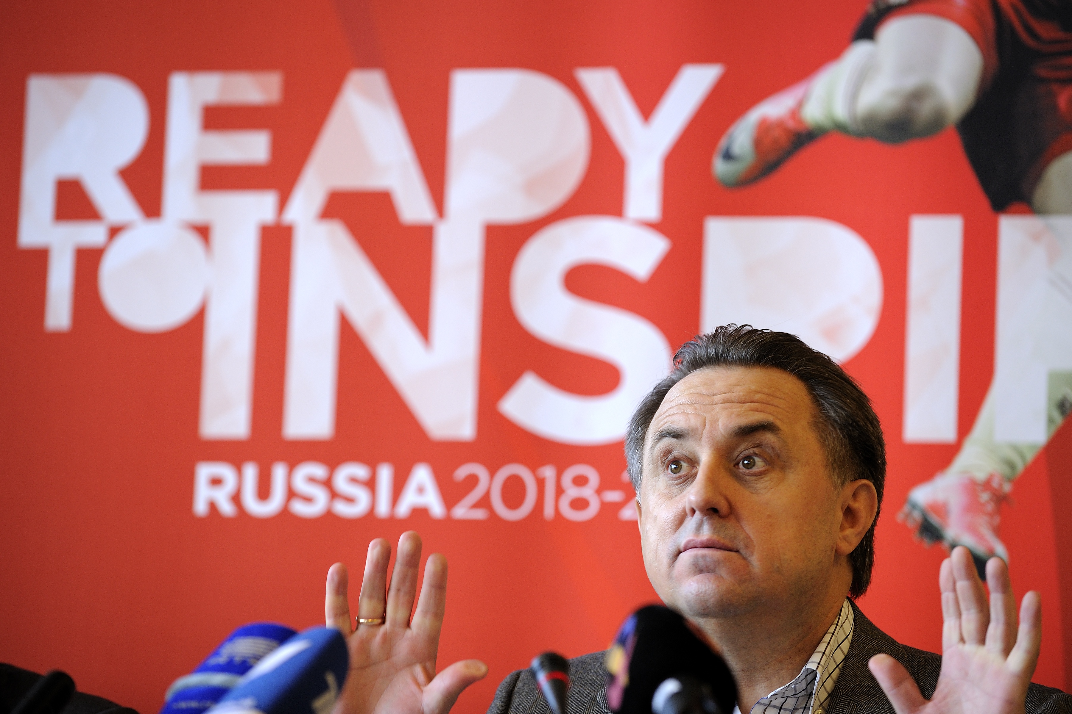 Russian Sports Minister Vitaly Mutko gives a press conference on Nov. 30, 2010 in Zurich before his country's 2018 World Cup bid to world football's ruling body FIFA. FABRICE COFFRINI—AFP/Getty Images (FABRICE COFFRINI—AFP/Getty Images)