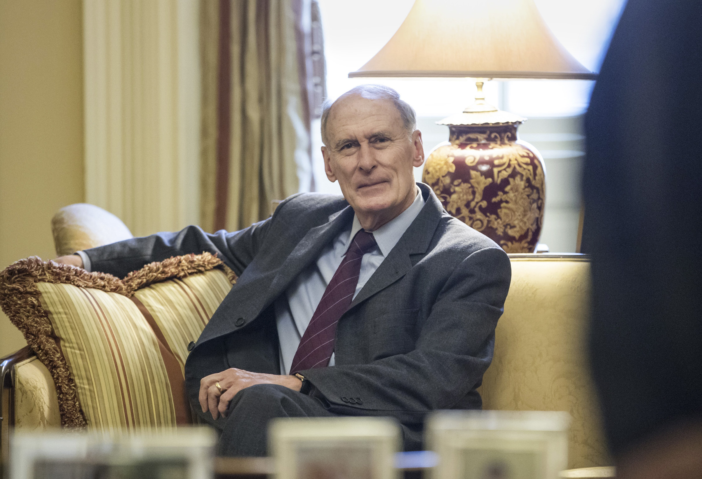 National Intelligence Directo Dan Coats waits for the start of a meeting with Senate Majority Leader Mitch McConnell of Ky. on Capitol Hill in Washington on January 23 2017 (J. Scott Applewhite—AP/Shutterstock)