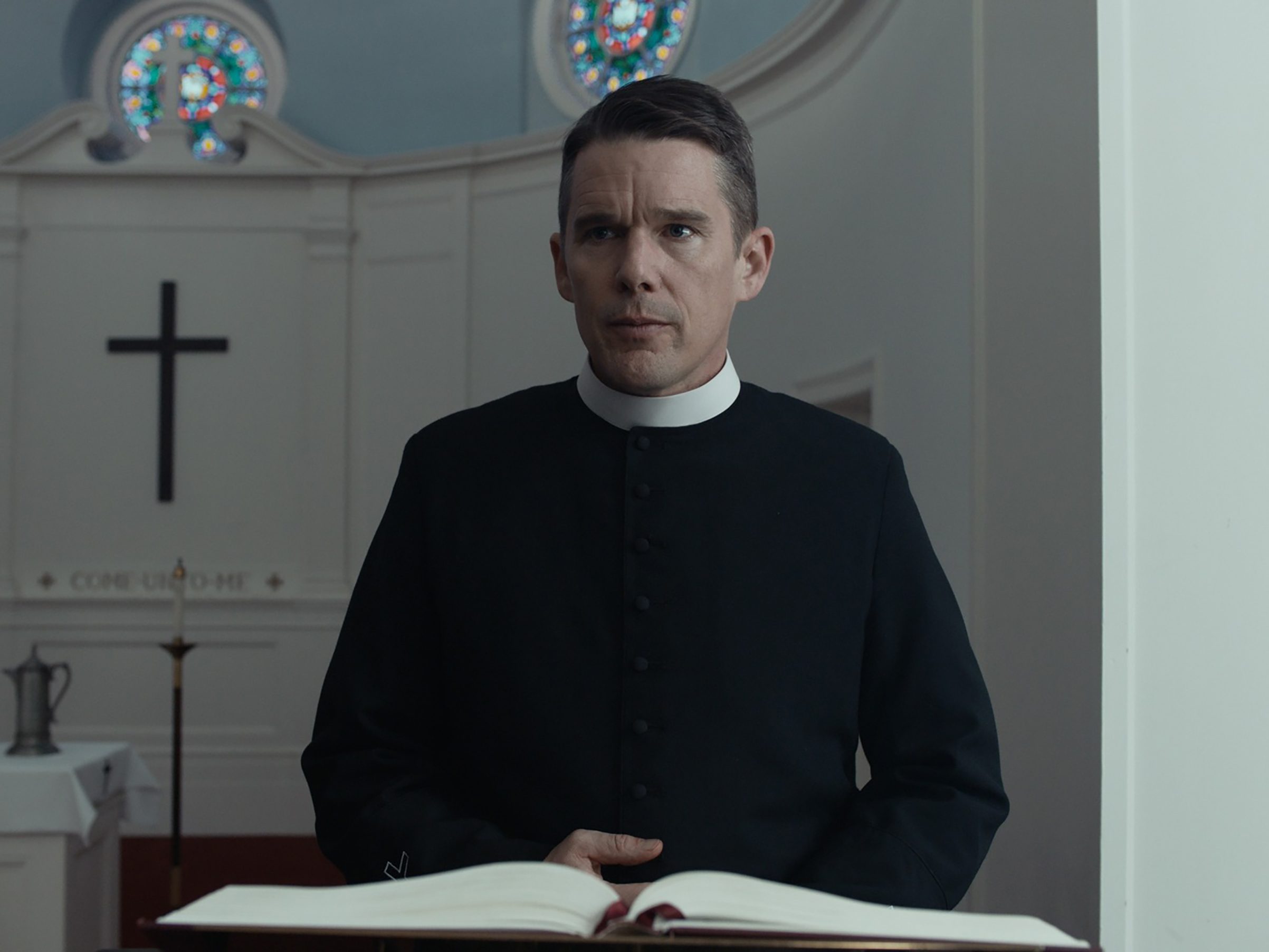 Ethan Hawke as Toller in First Reformed (A24)