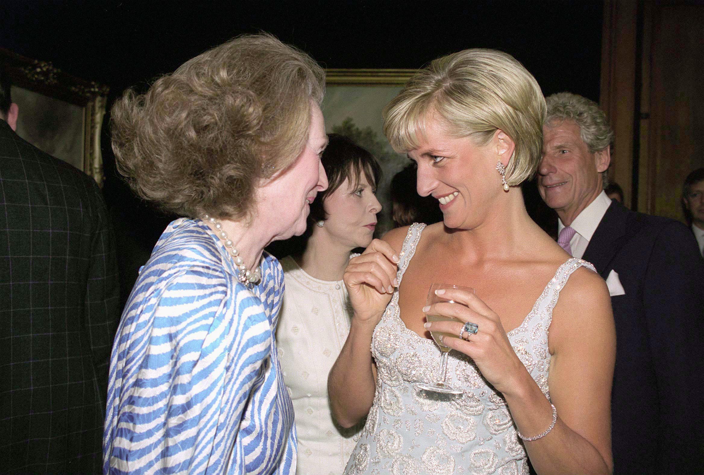 Diana, Princess Of Wales at A Private Viewing And Reception At Christies In Aid Of The Aids Crisis Trust And The Royal Marsden Hospital Cancer Fund. With her Stepmother Raine, Comtesse De Chambrun.  (Photo by Tim Graham/Getty Images) (Tim Graham&mdash;Tim Graham/Getty Images)