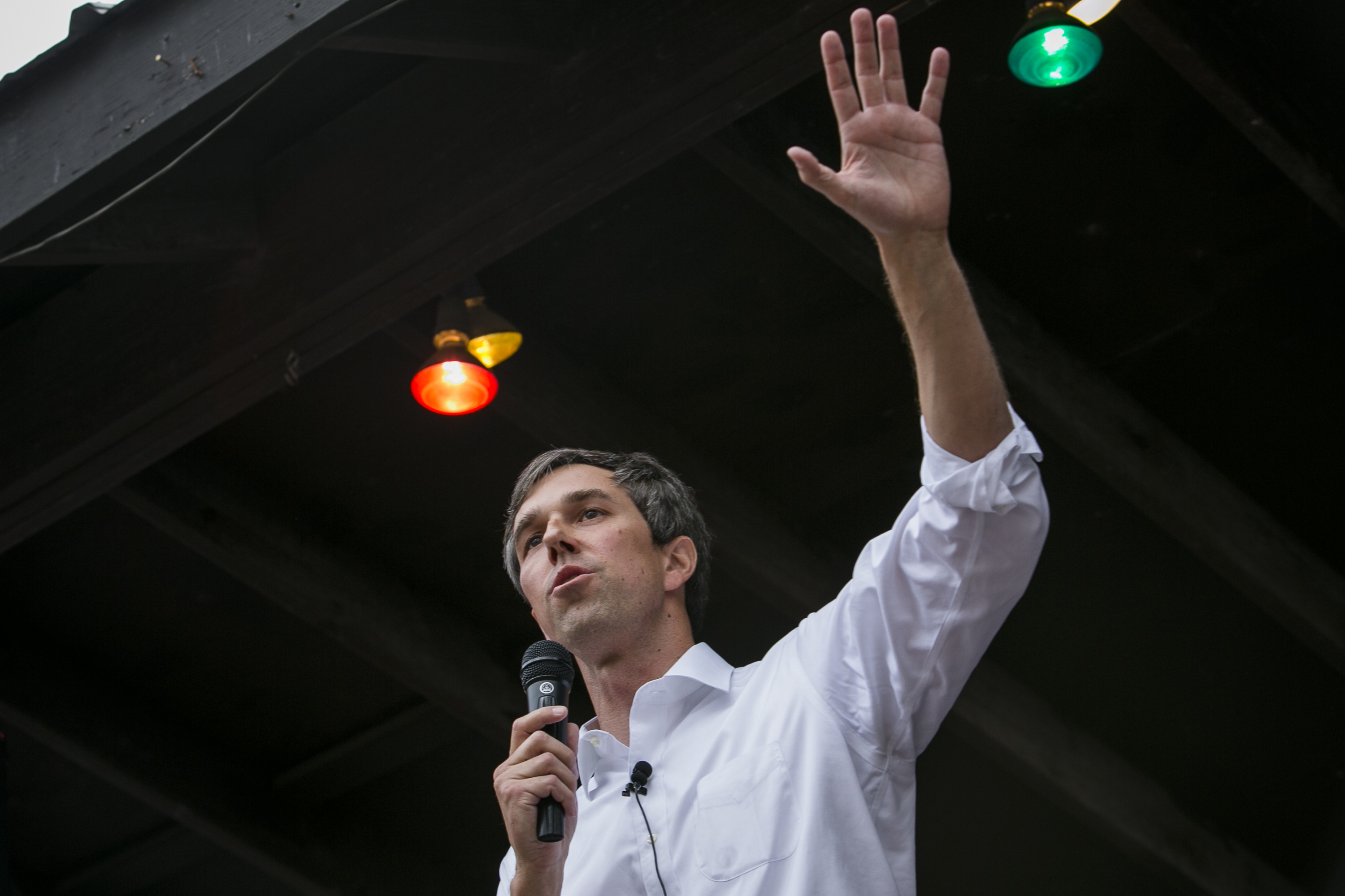 Rep. Beto O'Rourke (D-TX) speaks to a group of supporters at Scholz Garten on April 1, 2017 in Austin, Texas. (Drew Anthony Smith—Getty Images)